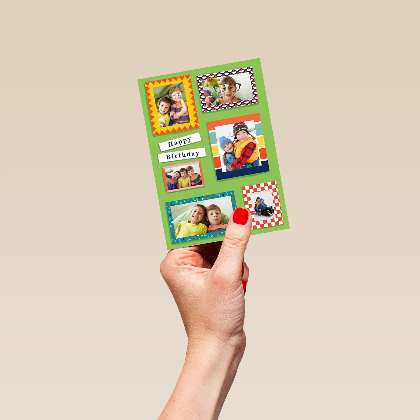 Personalised Green Photo Upload Birthday Card - Image 4