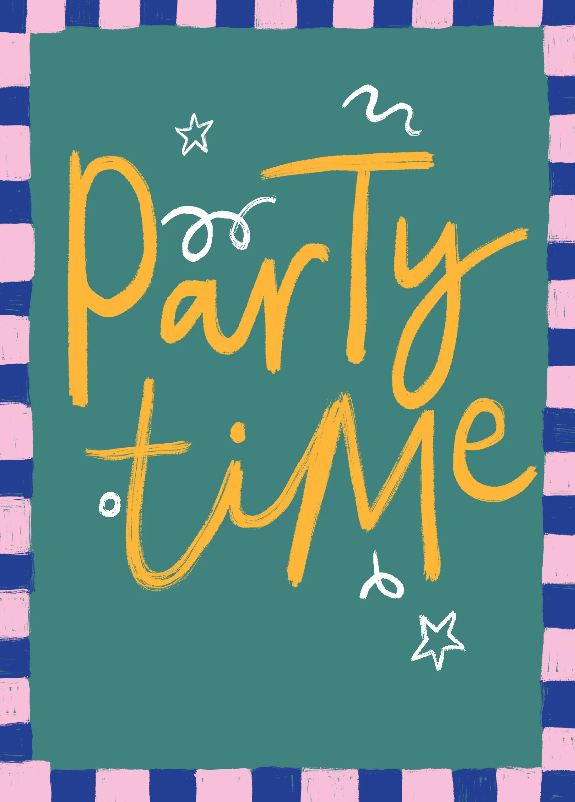 Personalised Green & Pink 'Party Time' Birthday Card