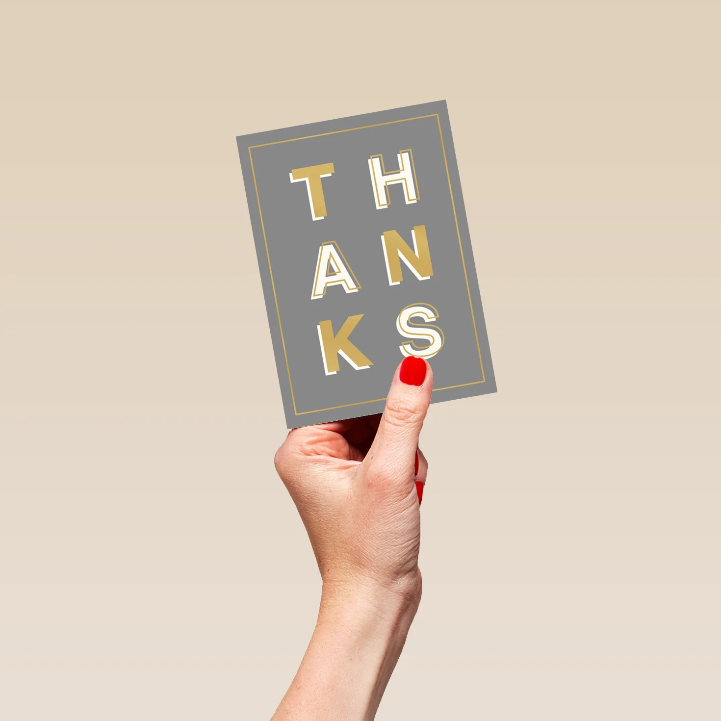 Personalised Grey 'Thanks' Thank You Card - Image 4