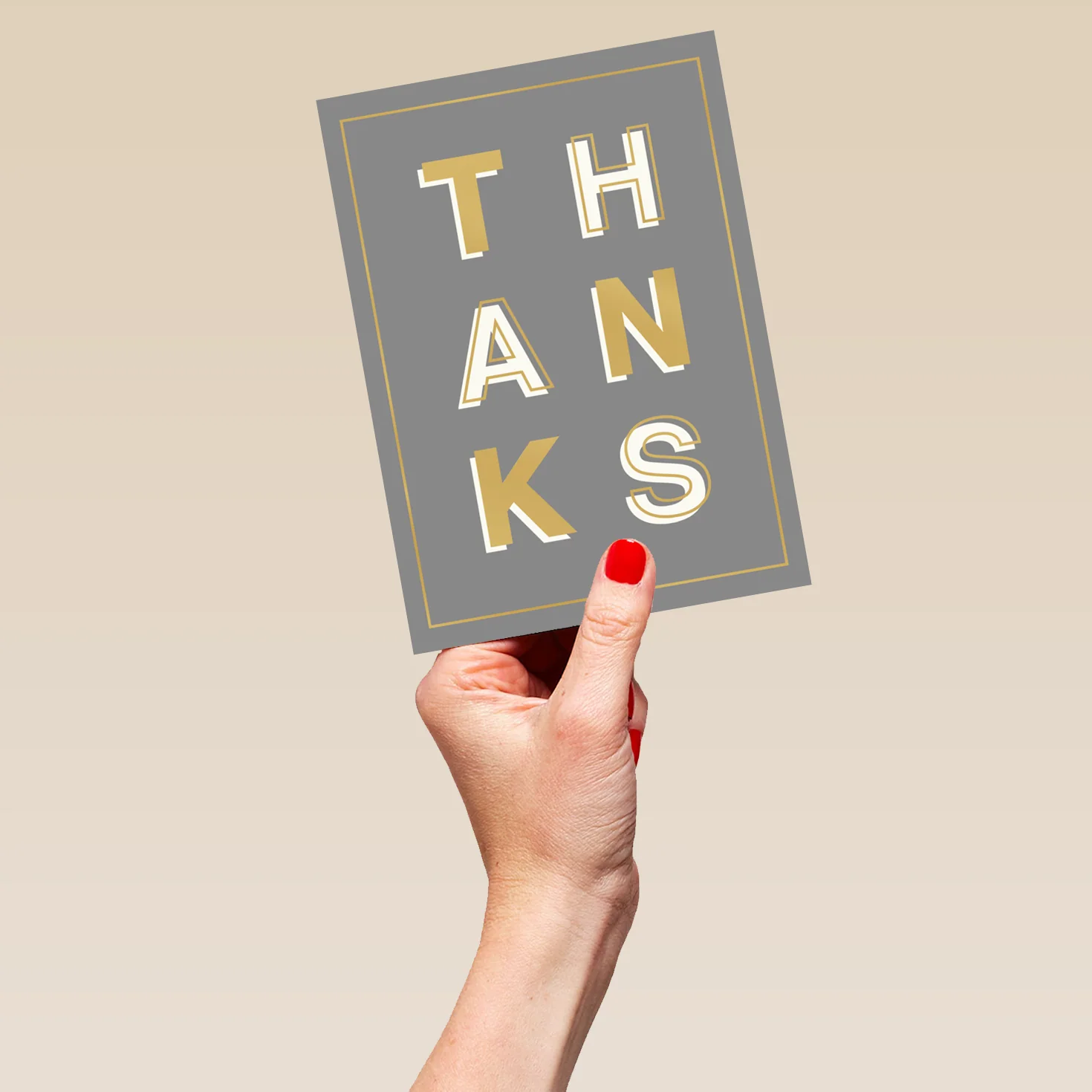 Personalised Grey 'Thanks' Thank You Card - Image 5
