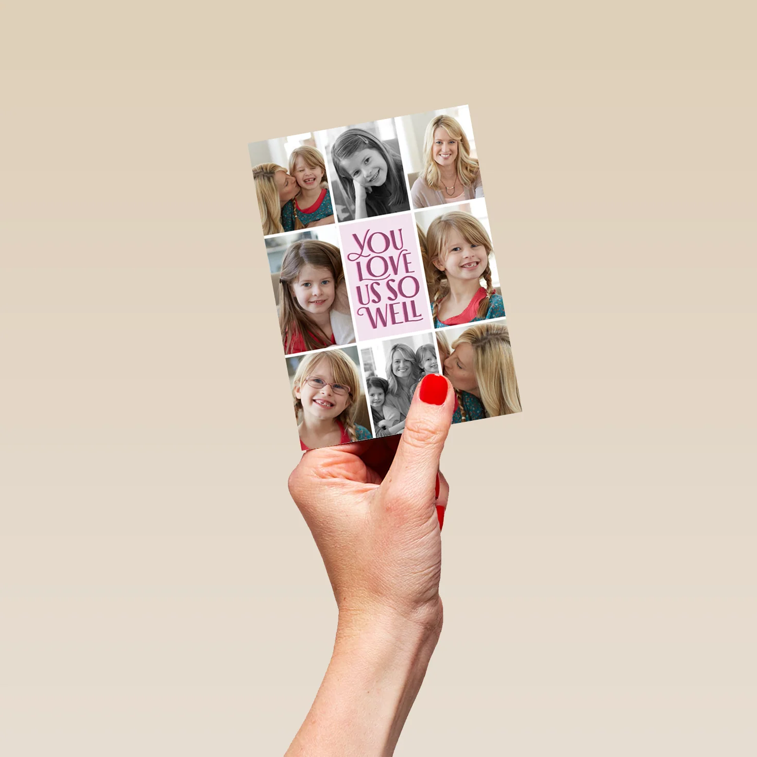 Personalised Grid Design Multi-Photo Upload Mother's Day Card - Image 4