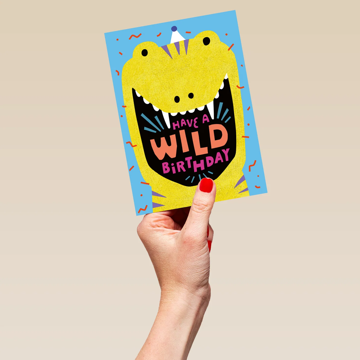 Personalised 'Grinning Dino' Illustrated Kids' Birthday Card - Image 5