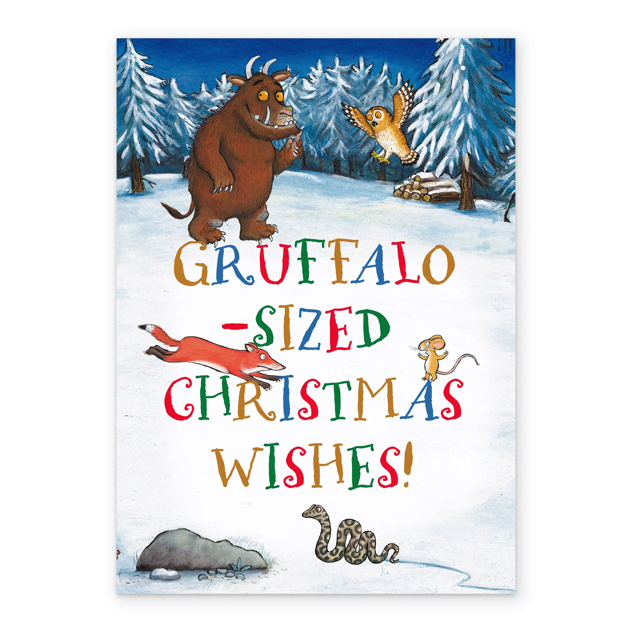 Personalised 'Gruffalo Sized Wishes' Illustrated Christmas Card For Kids - Image 2