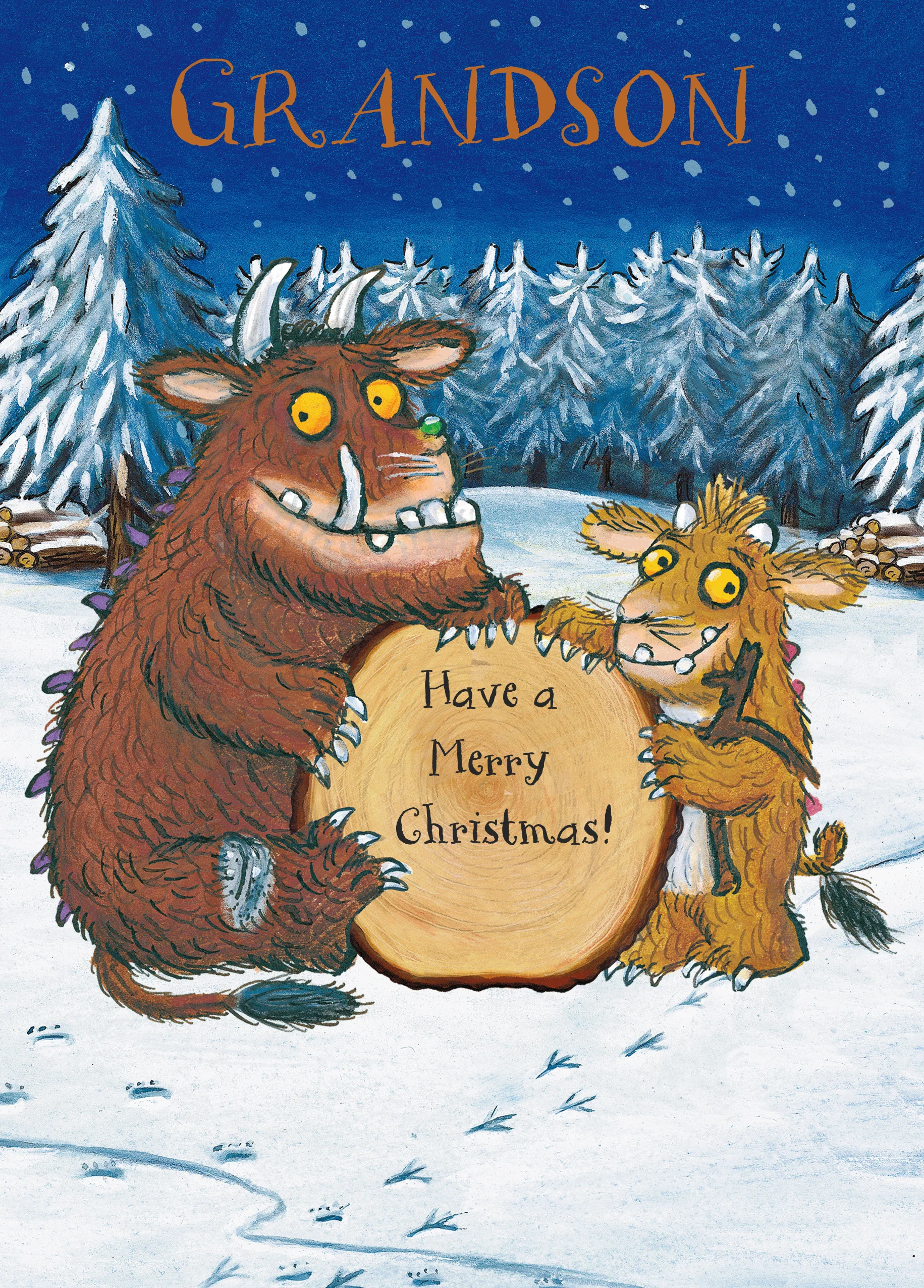 Personalised Gruffalo's Child Christmas Card for Grandson