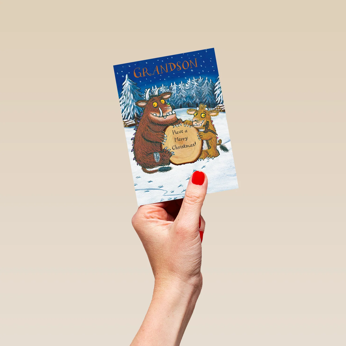 Personalised Gruffalo's Child Christmas Card for Grandson - Image 4