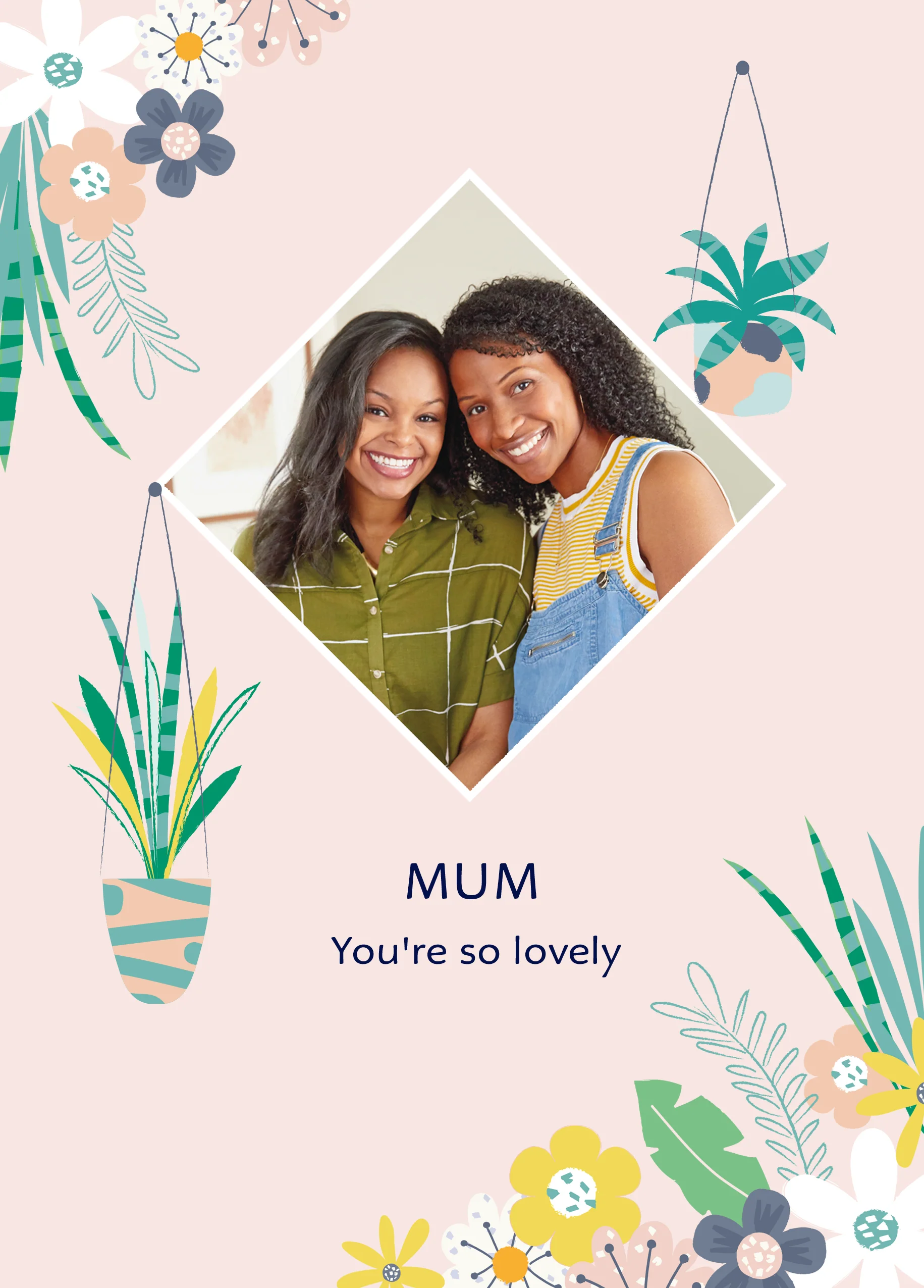 Personalised Hanging Plants Mother's Day Photo Upload Card For Mum