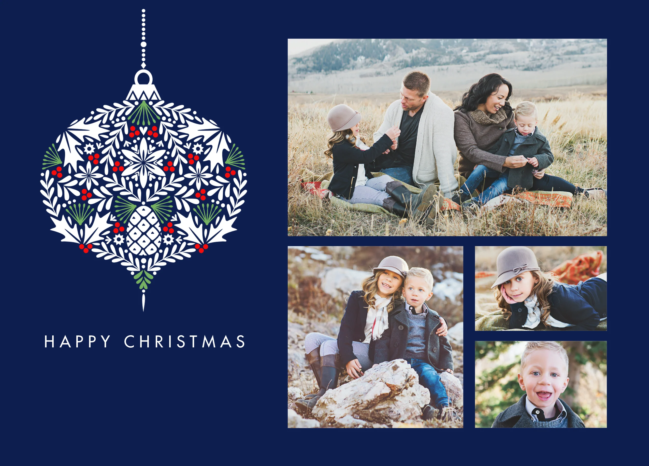 Personalised Happy Bauble Photo Christmas Card