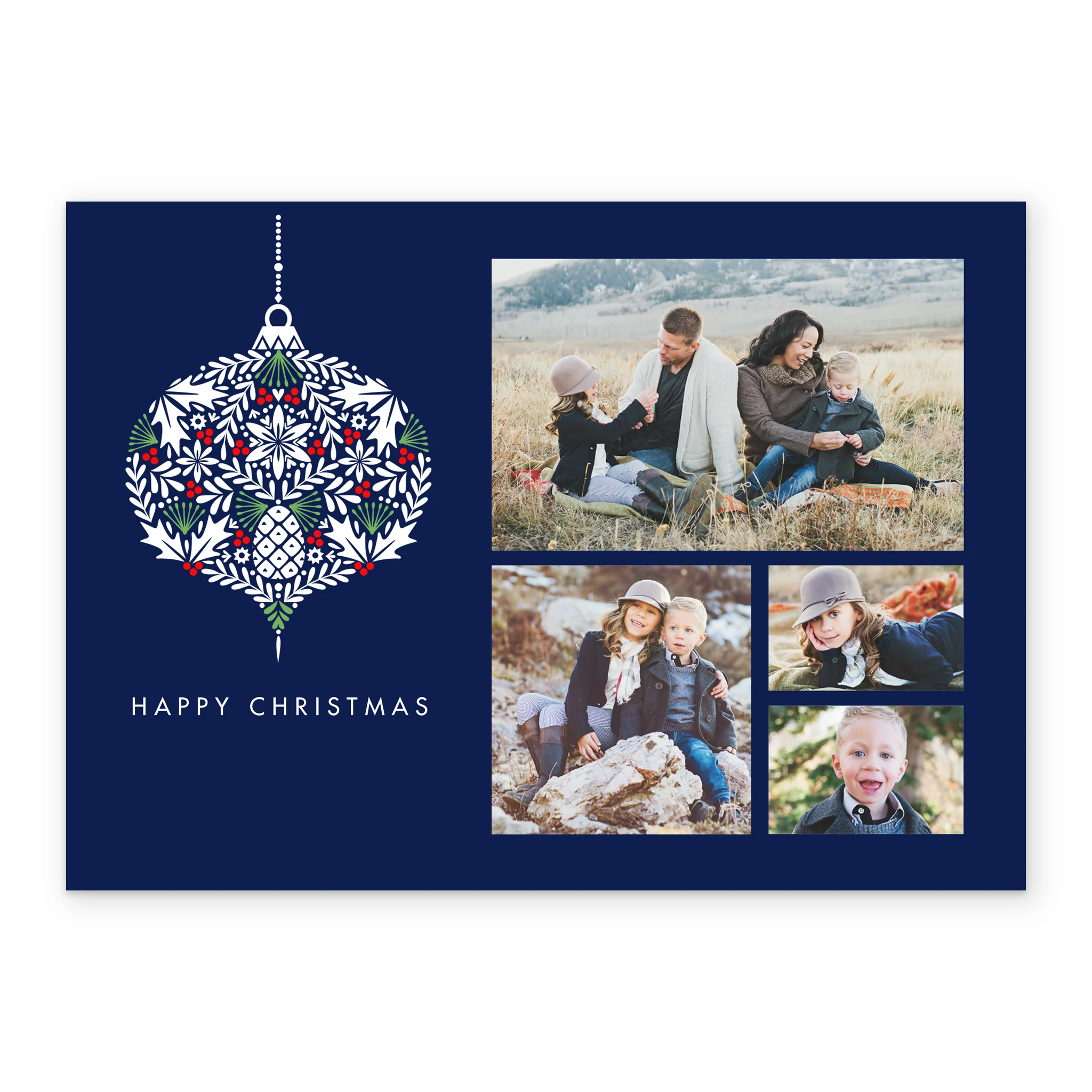Personalised Happy Bauble Photo Christmas Card - Image 2