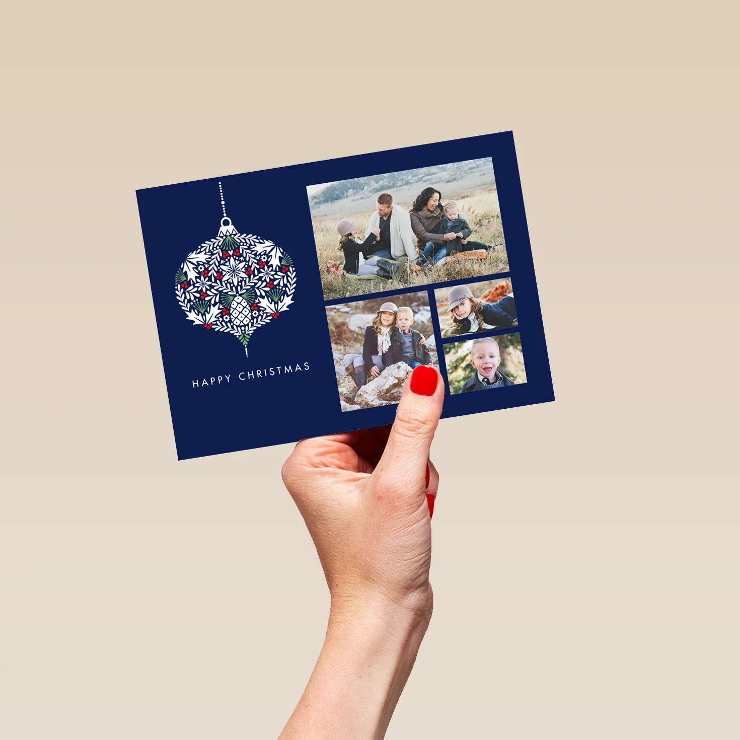 Personalised Happy Bauble Photo Christmas Card - Image 5