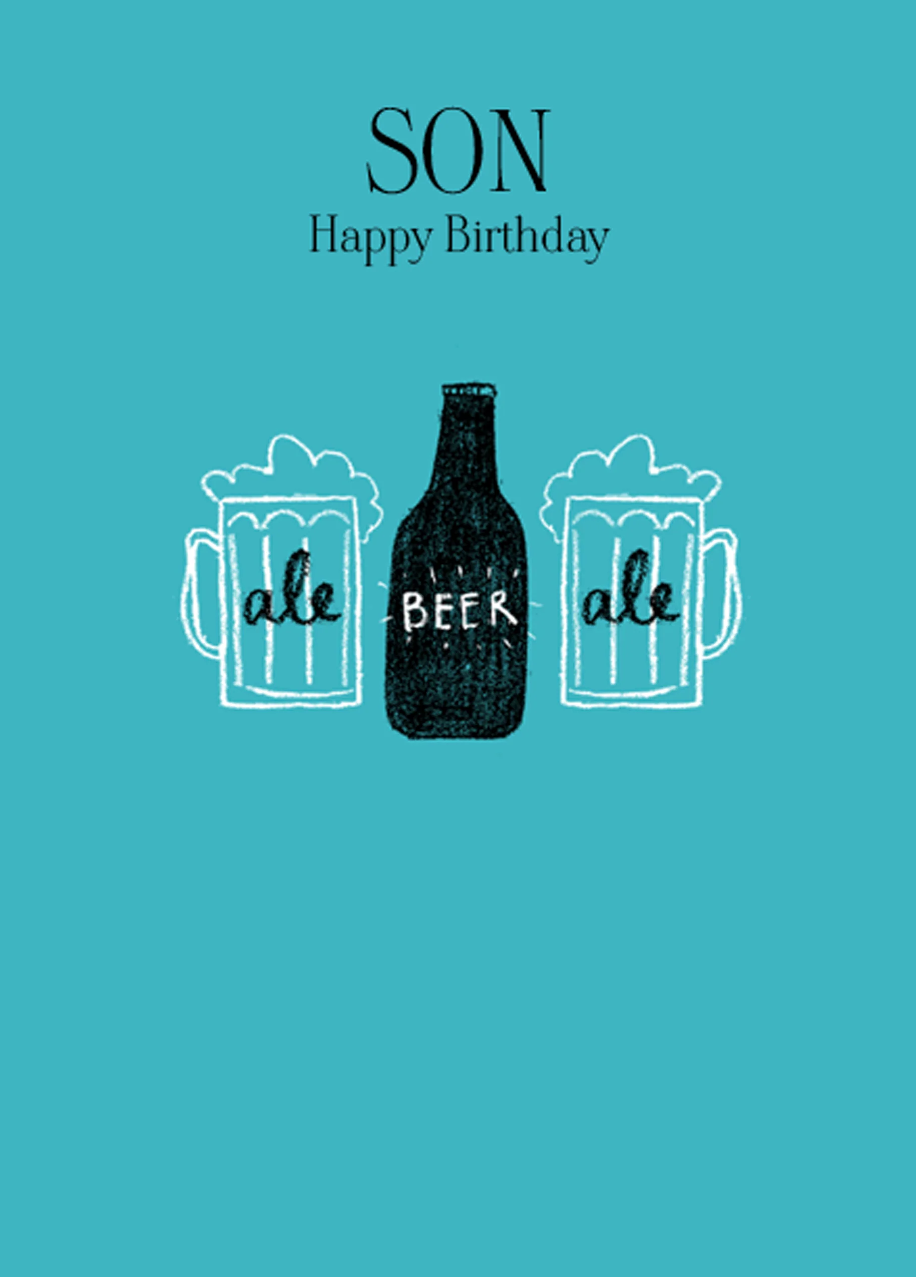 Personalised Happy Birthday Beer Glasses Card For Son