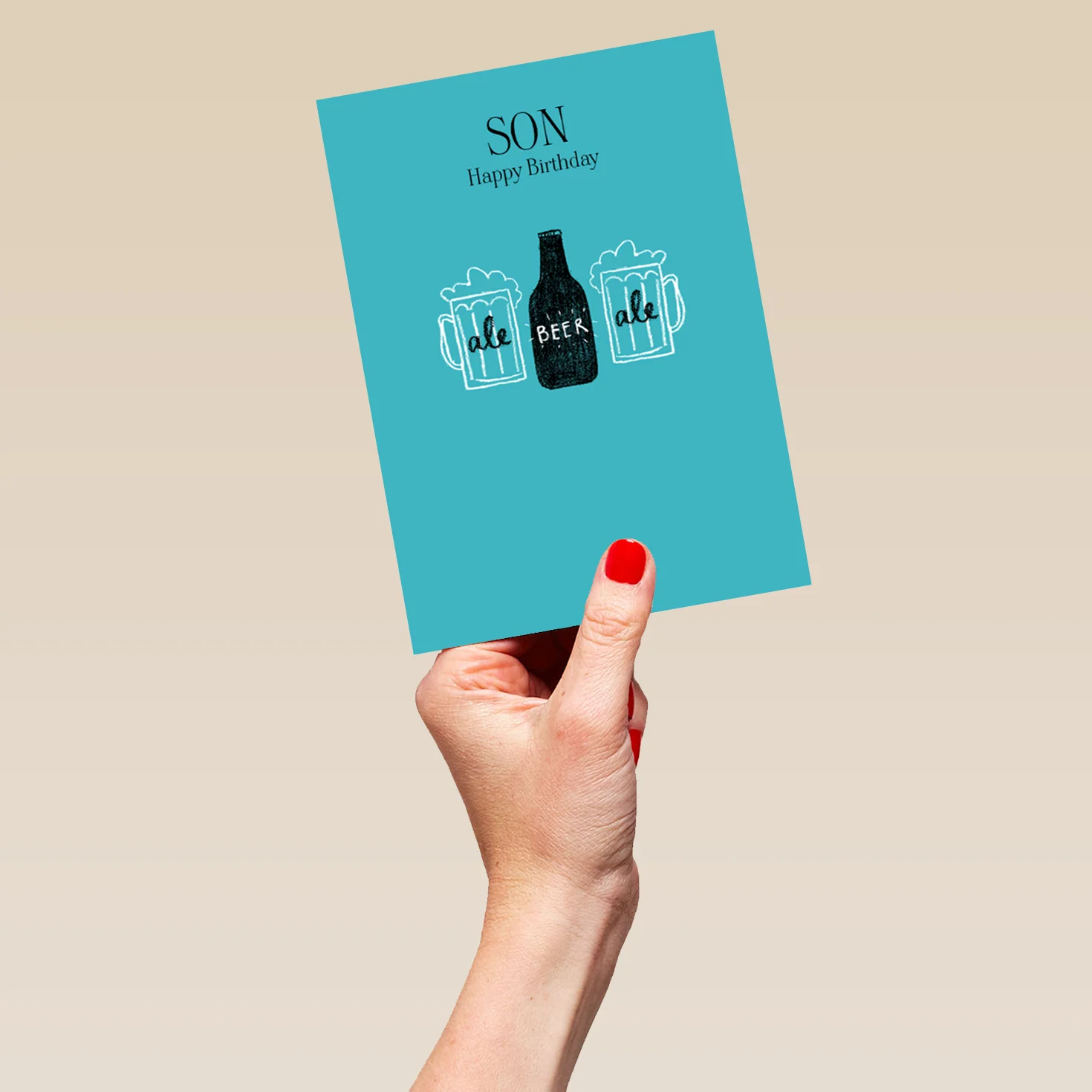 Personalised Happy Birthday Beer Glasses Card For Son - Image 5