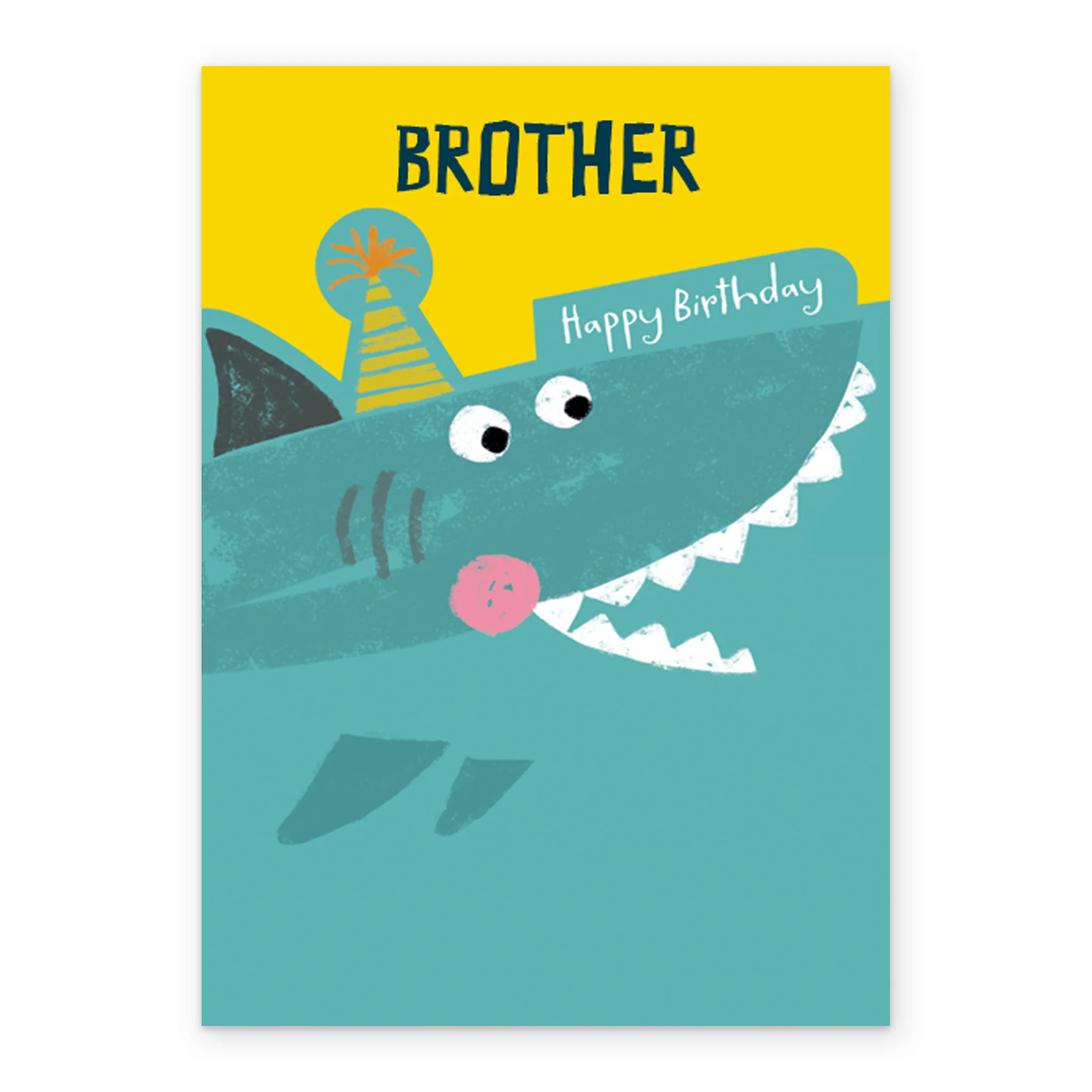 Personalised Happy Birthday Brother Cartoon Shark Card - Image 2