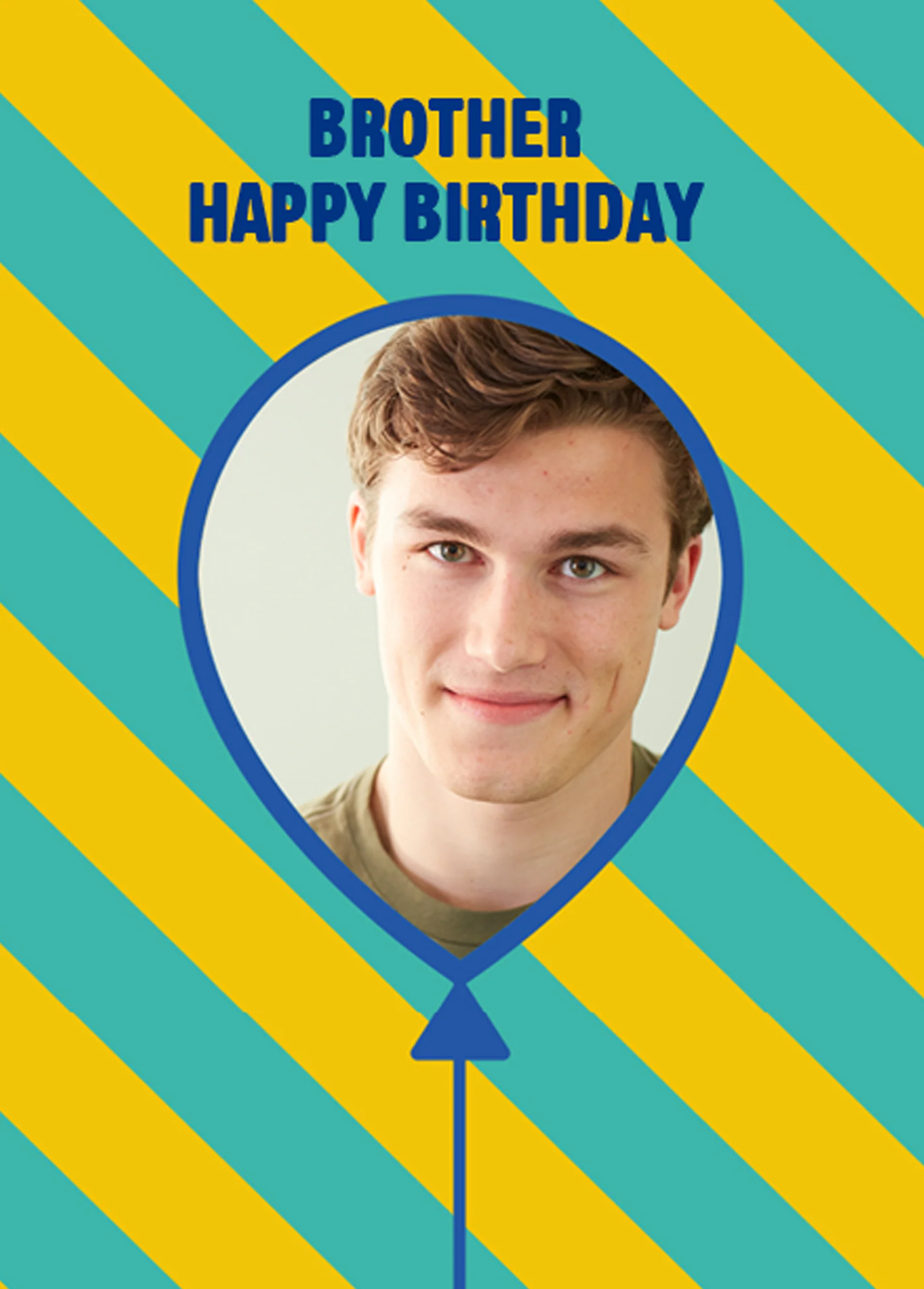 Personalised Happy Birthday Brother Photo Frame Card