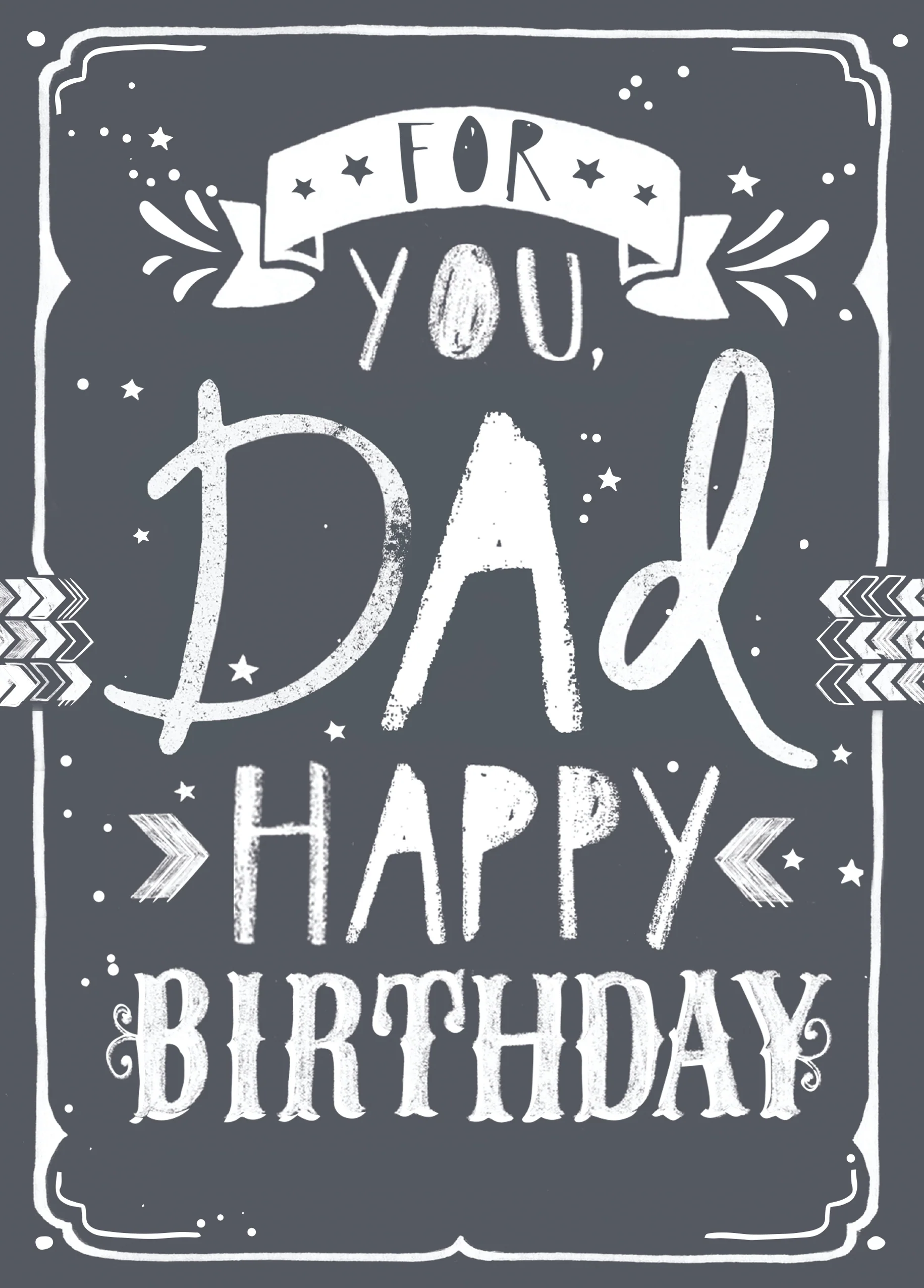 Personalised Happy Birthday Dad Contemporary Card