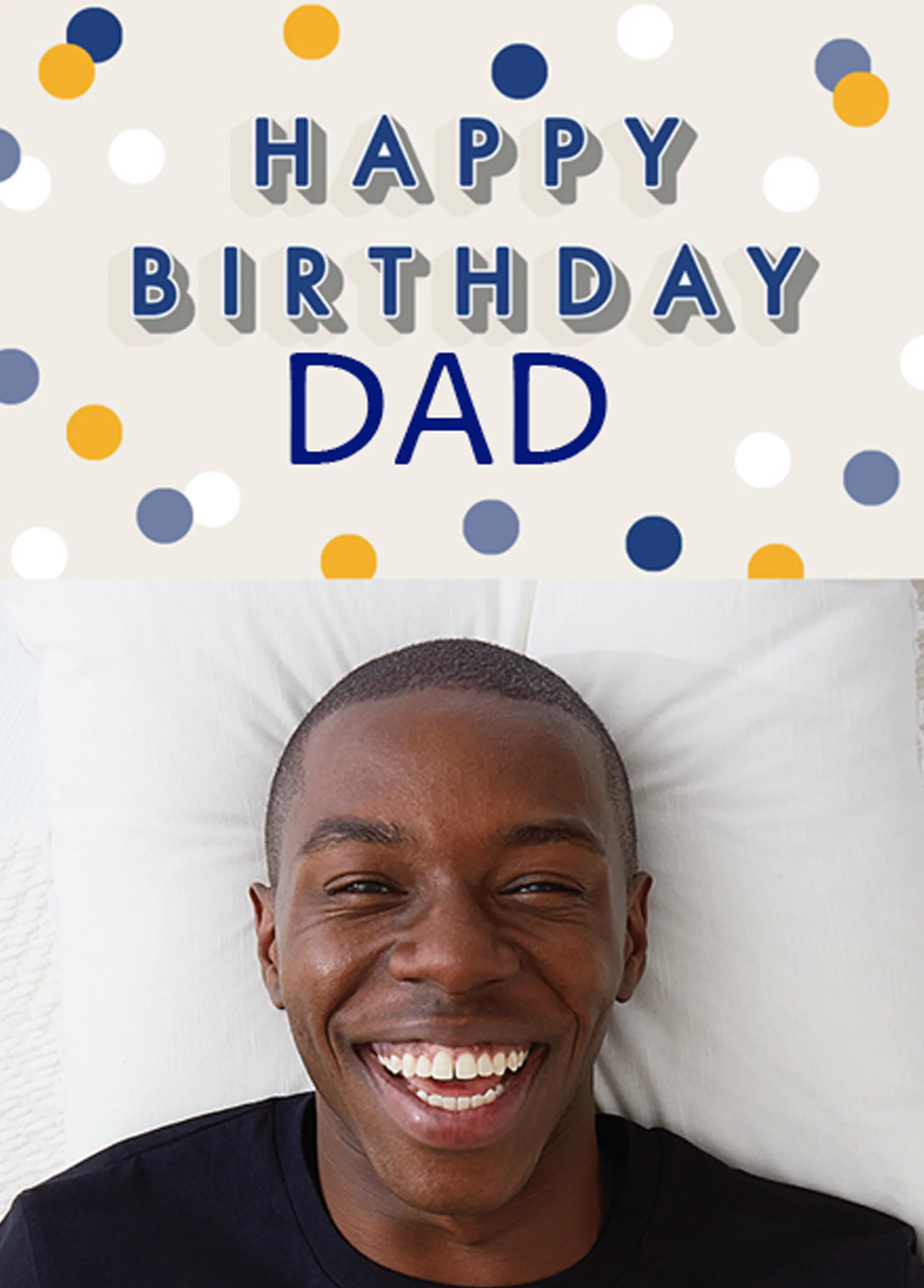 Personalised Happy Birthday Dad Text Photo Card