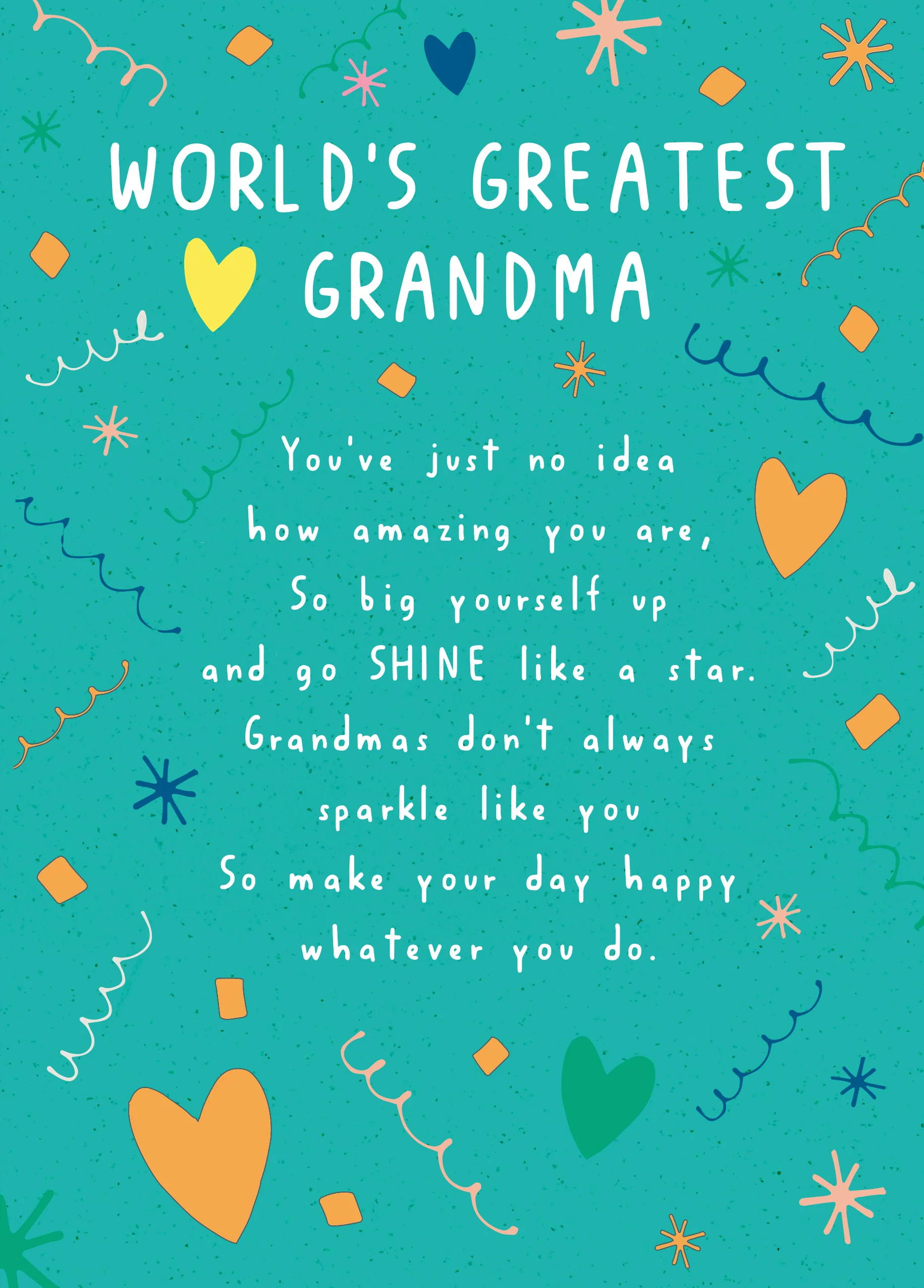 Personalised Happy Birthday Grandma Poem Card