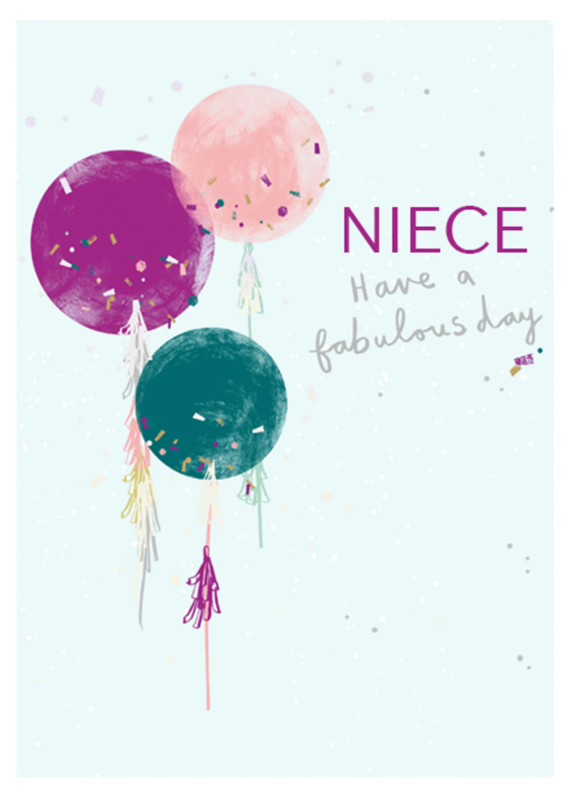 Personalised Happy Birthday Niece Balloons Card