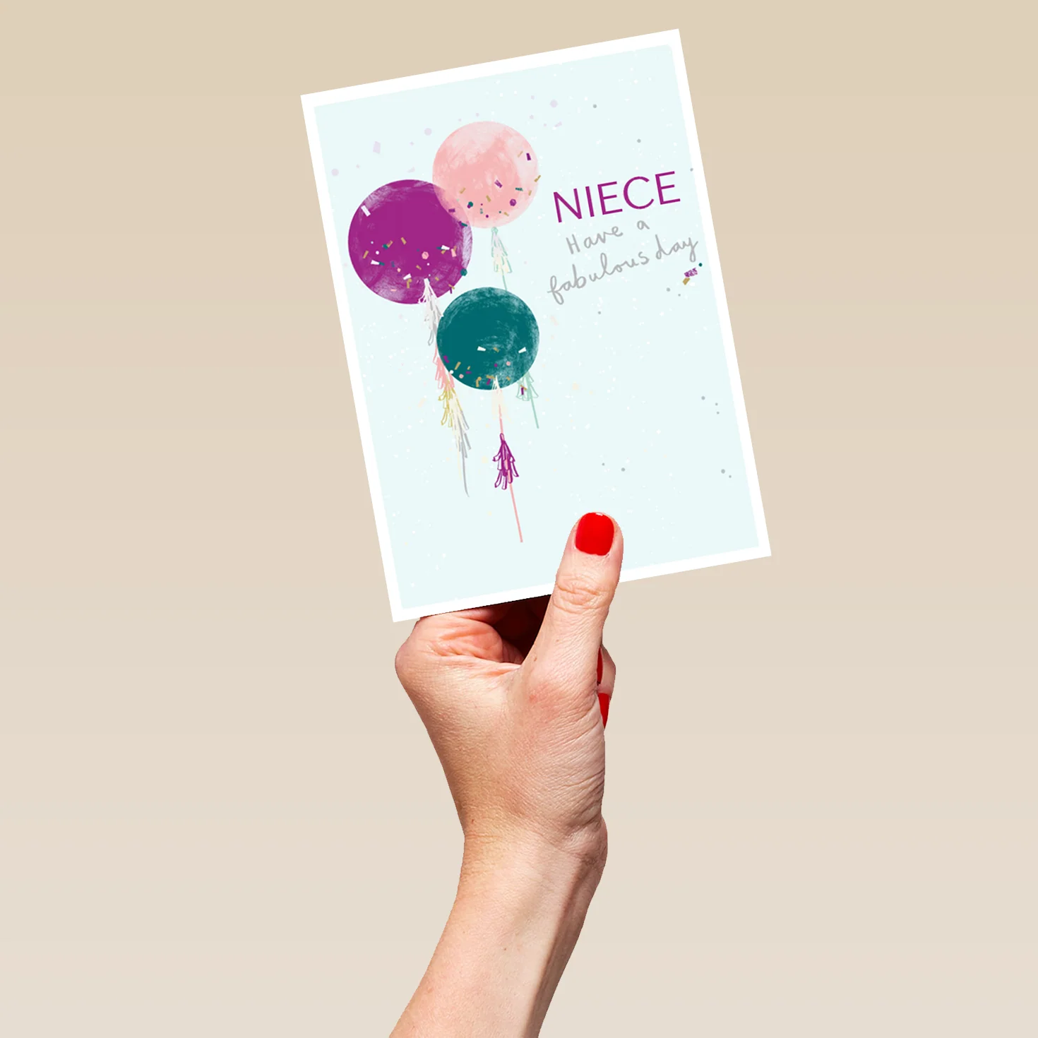Personalised Happy Birthday Niece Balloons Card - Image 5