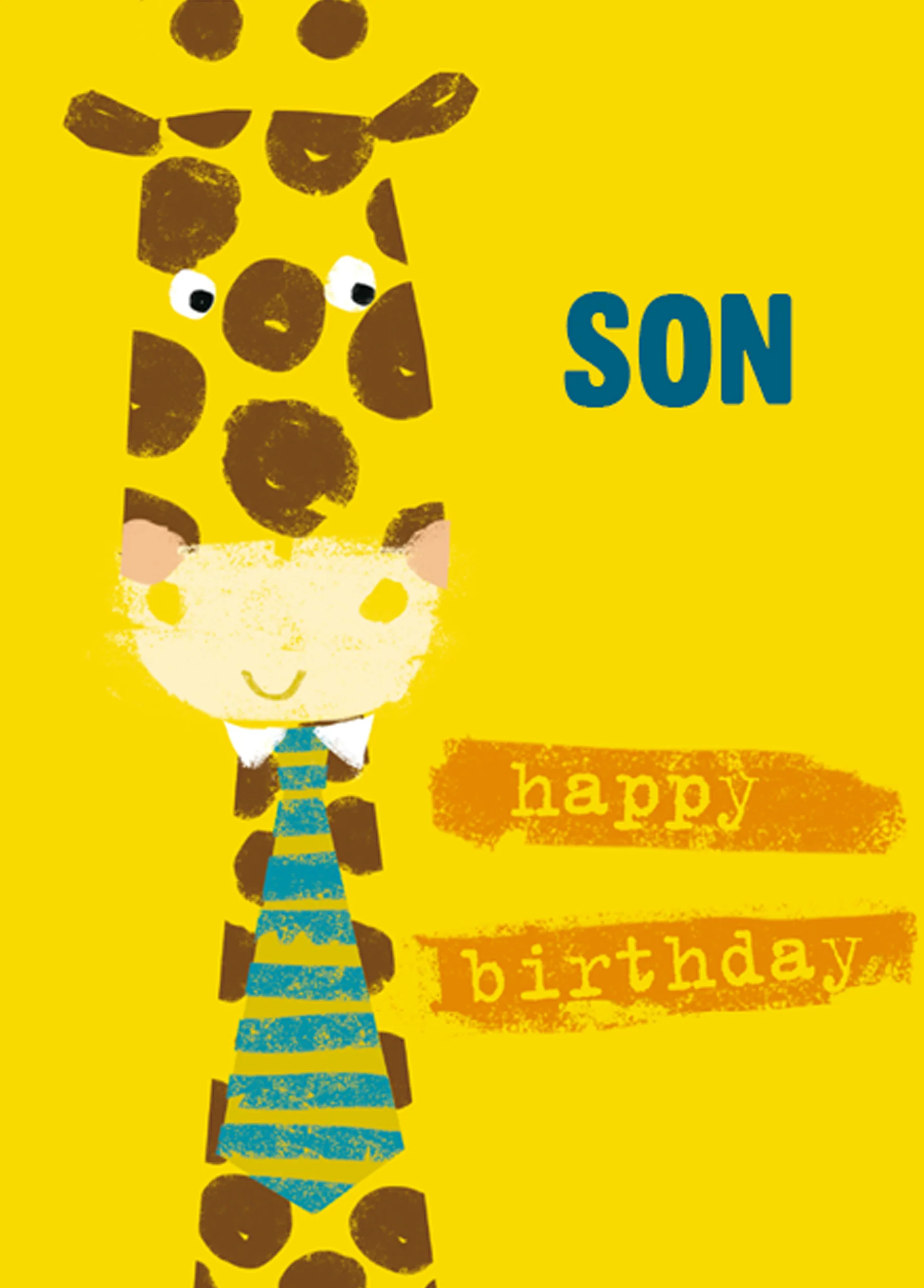 Personalised Happy Birthday Son Cute Giraffe Card