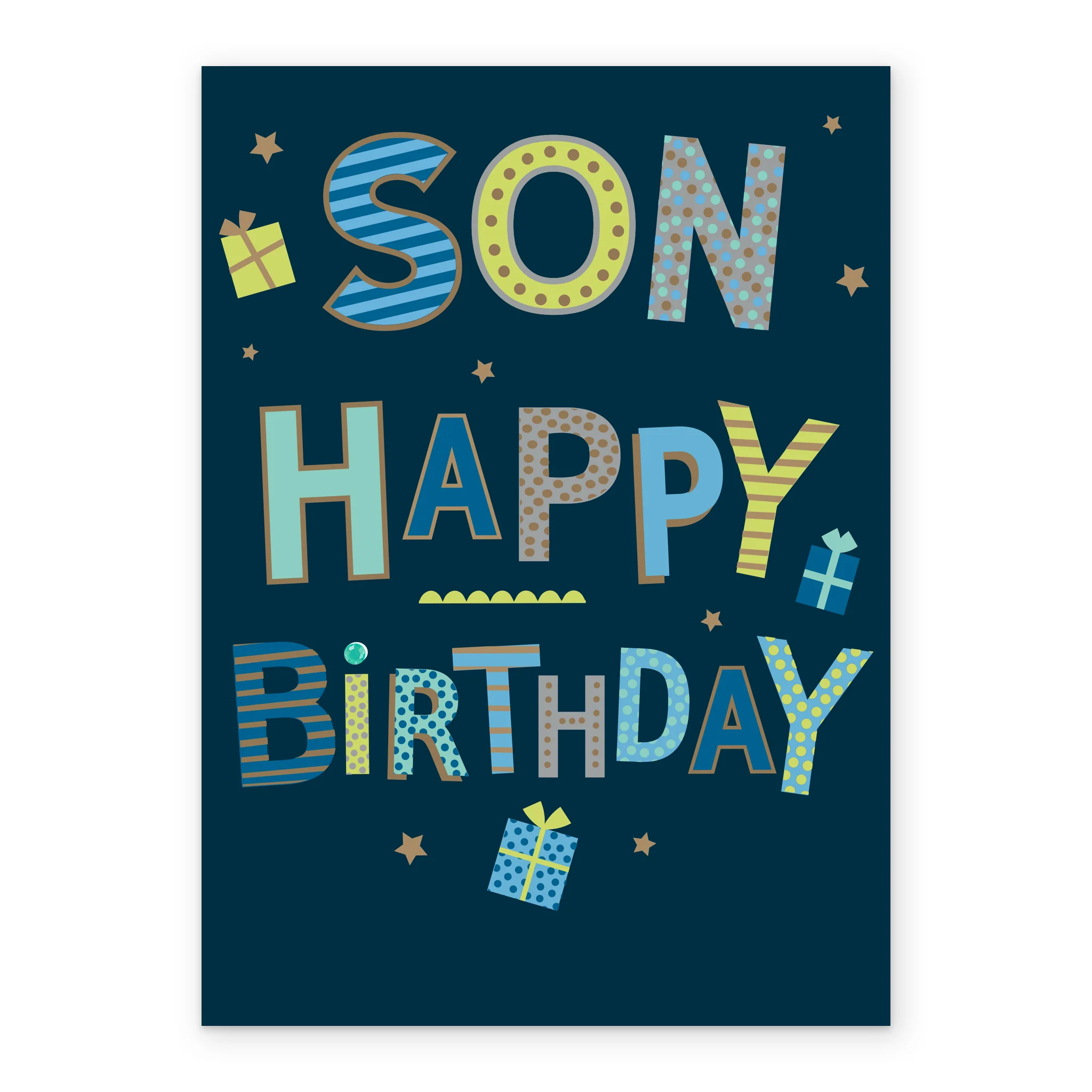 Personalised Happy Birthday Son Multi-Coloured Card - Image 2