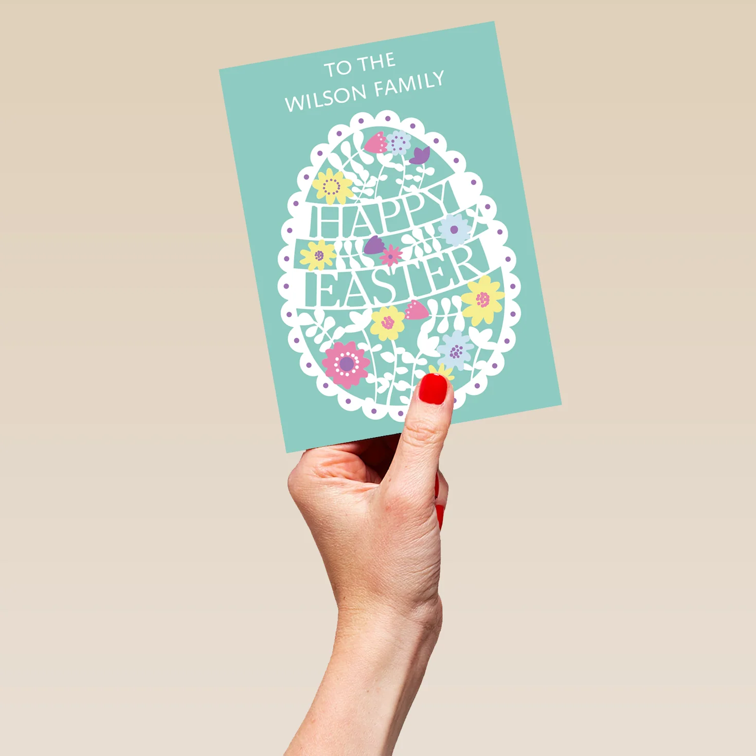Personalised Happy Egg With Flowers Easter Card - Image 5