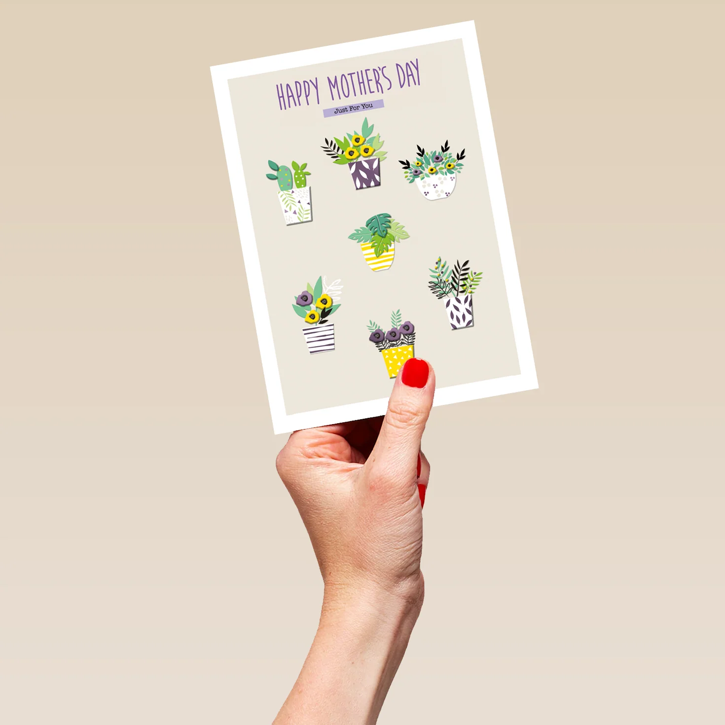 Personalised Happy Flowers & Houseplants Mother's Day Card - Image 5