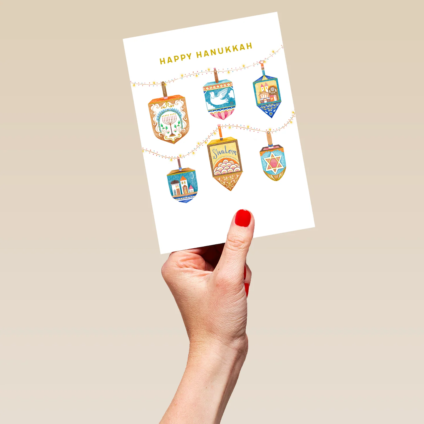 Personalised Happy Hanukkah Dreidel Decorations Card - Image 5