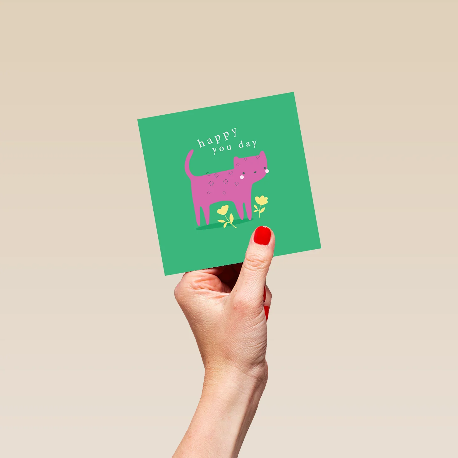 Personalised 'Happy You Day' Pink Cat Birthday Card - Image 4
