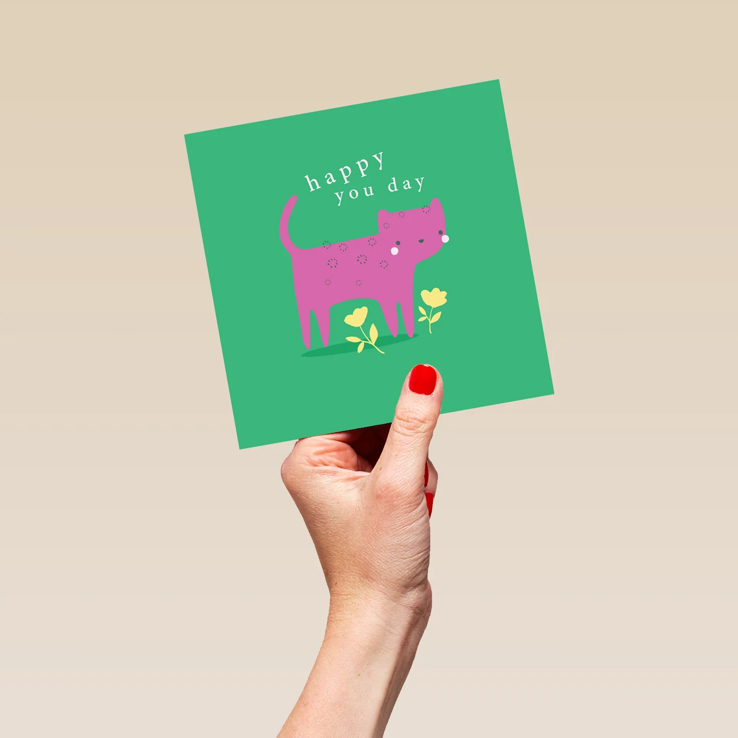 Personalised 'Happy You Day' Pink Cat Birthday Card - Image 5