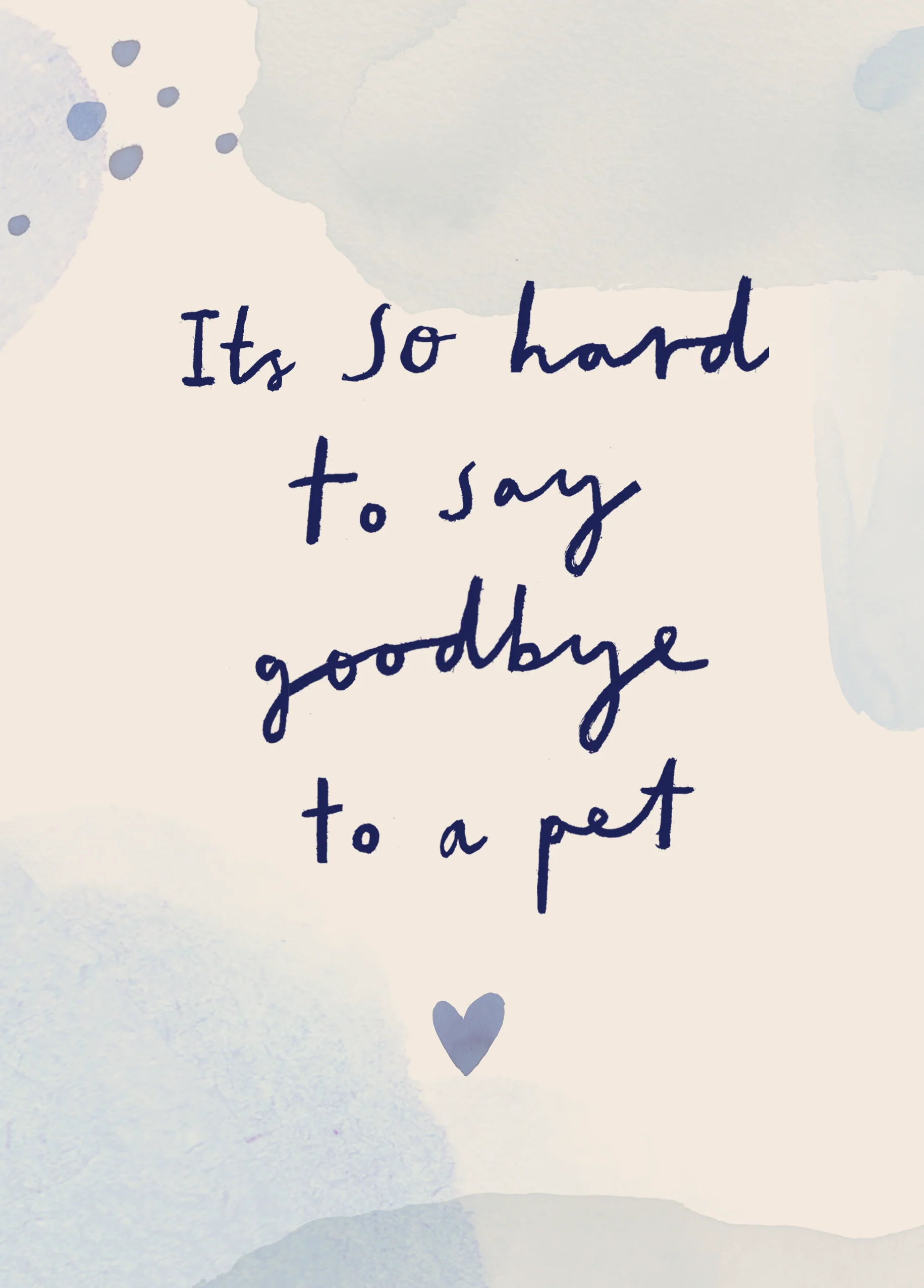 Personalised 'Hard to Say Goodbye' Pet Loss Sympathy Card
