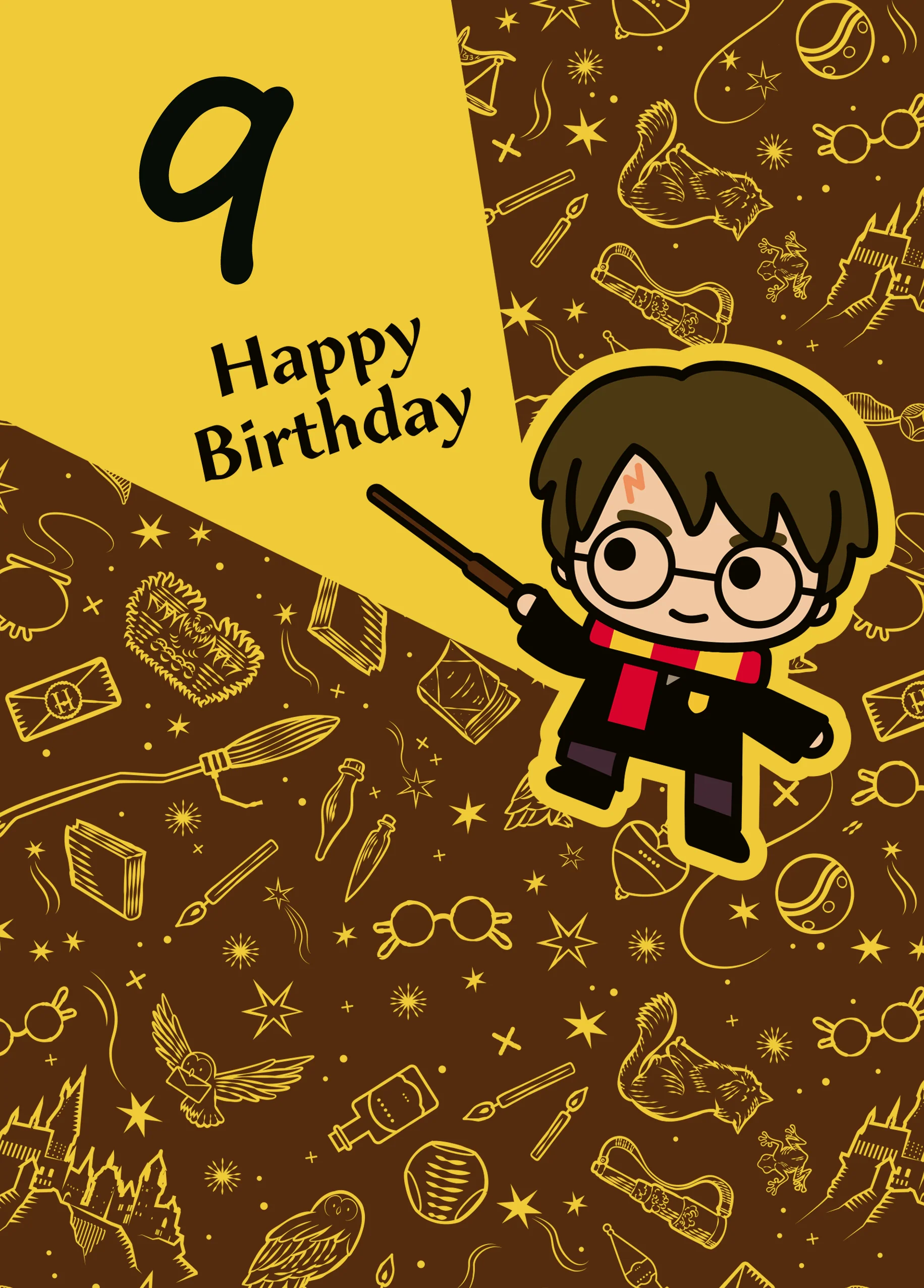 Personalised Harry Potter™ 9th Birthday Card