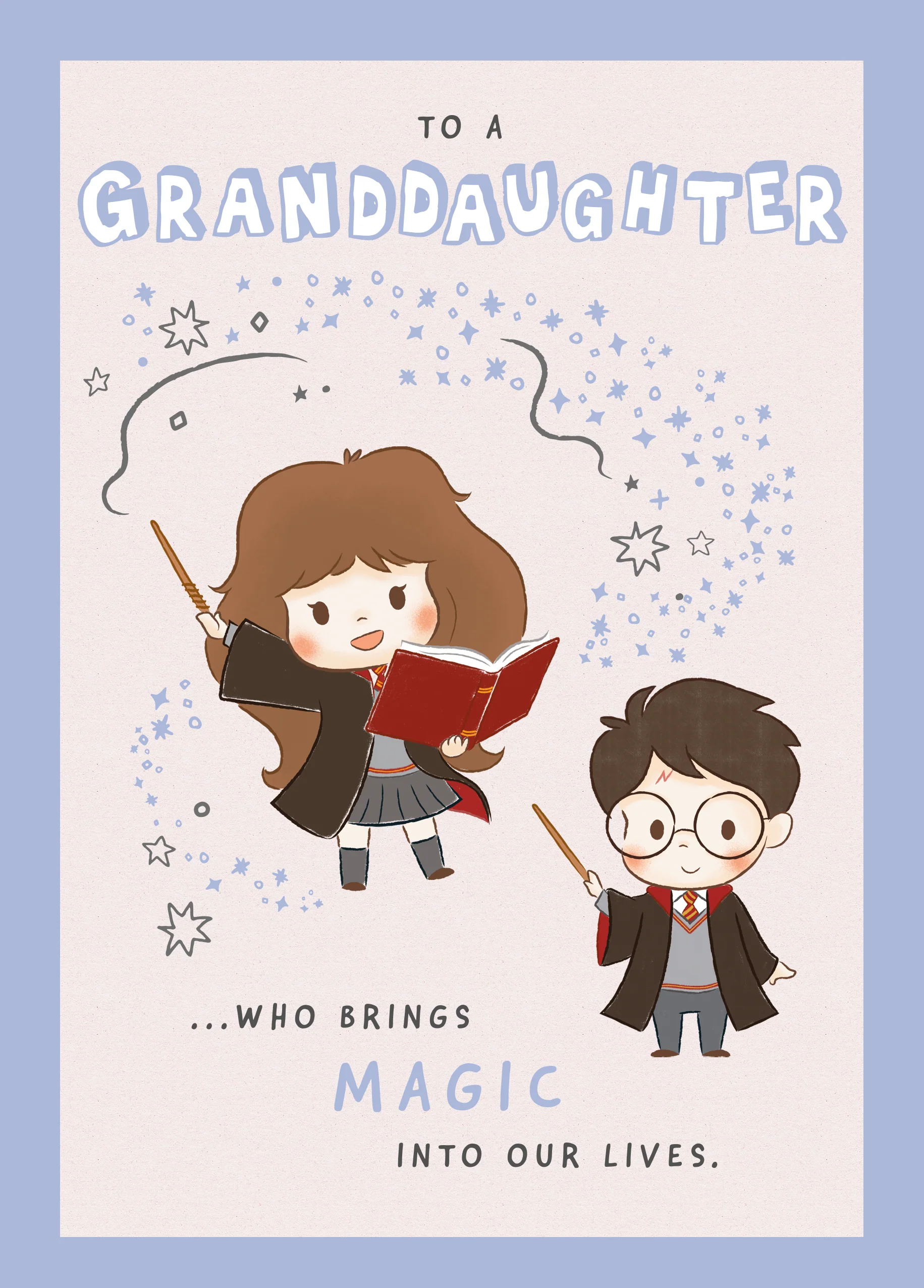 Personalised Harry Potter™ And Hermione Magic Birthday Card For Granddaughter
