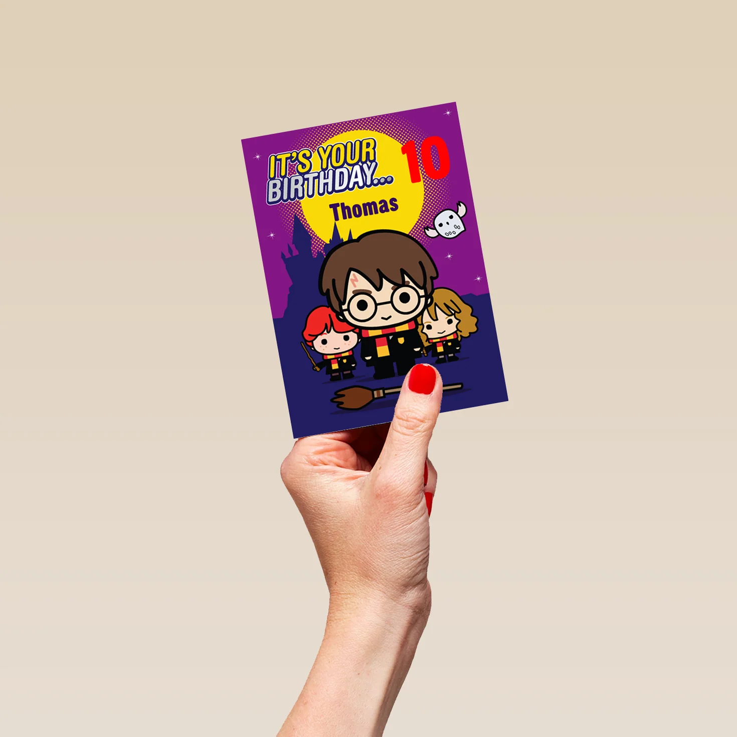 Personalised Harry Potter™ Cartoon 10th Birthday Card - Image 4