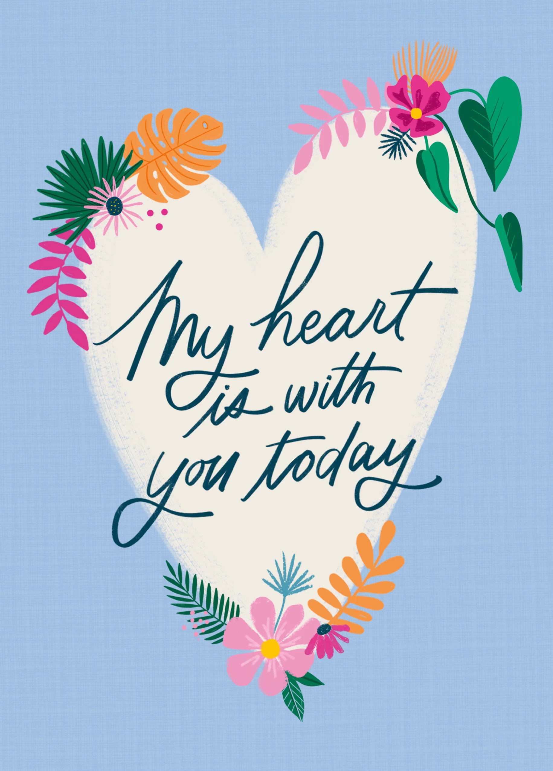 Personalised Heart & Flowers Thinking of You Card