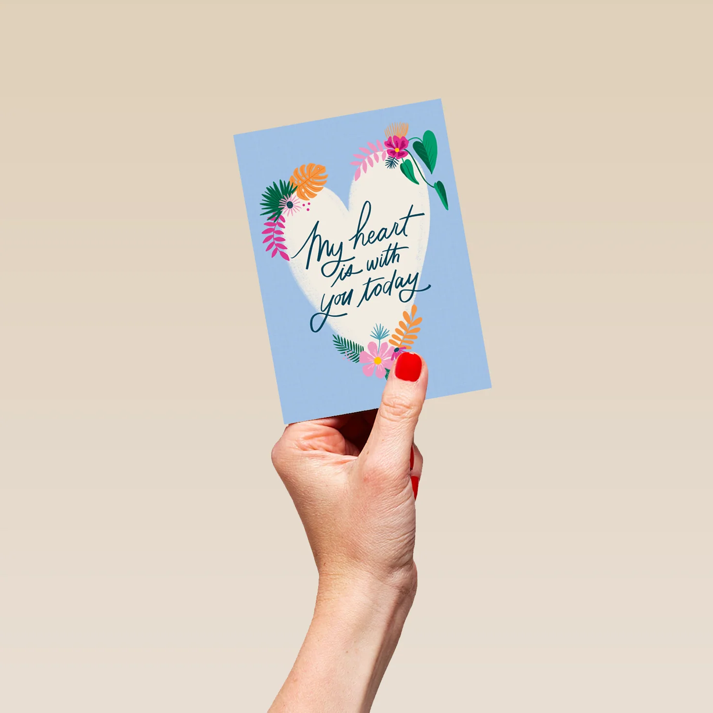 Personalised Heart & Flowers Thinking of You Card - Image 4