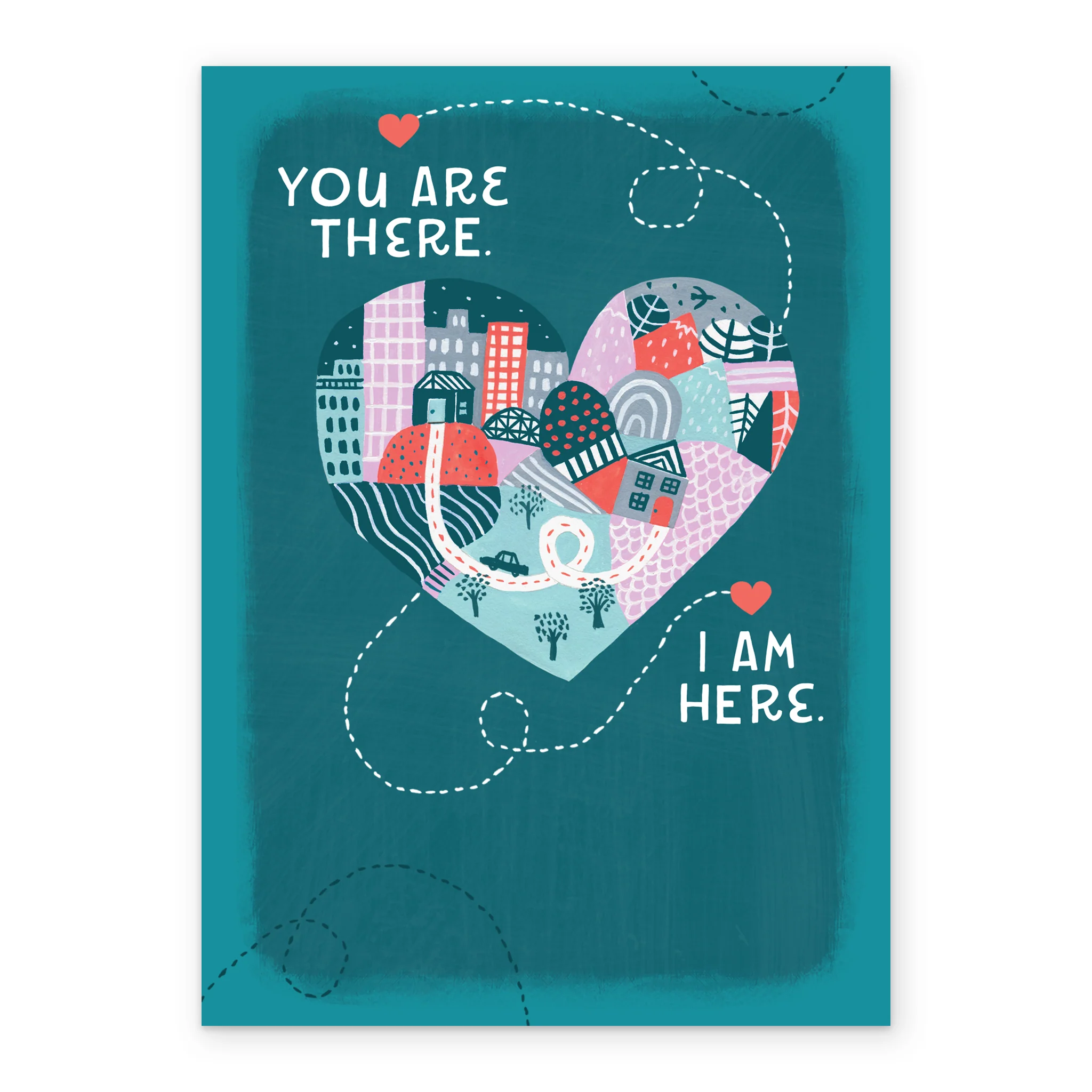 Personalised Heart & Houses Miss You Card - Image 2