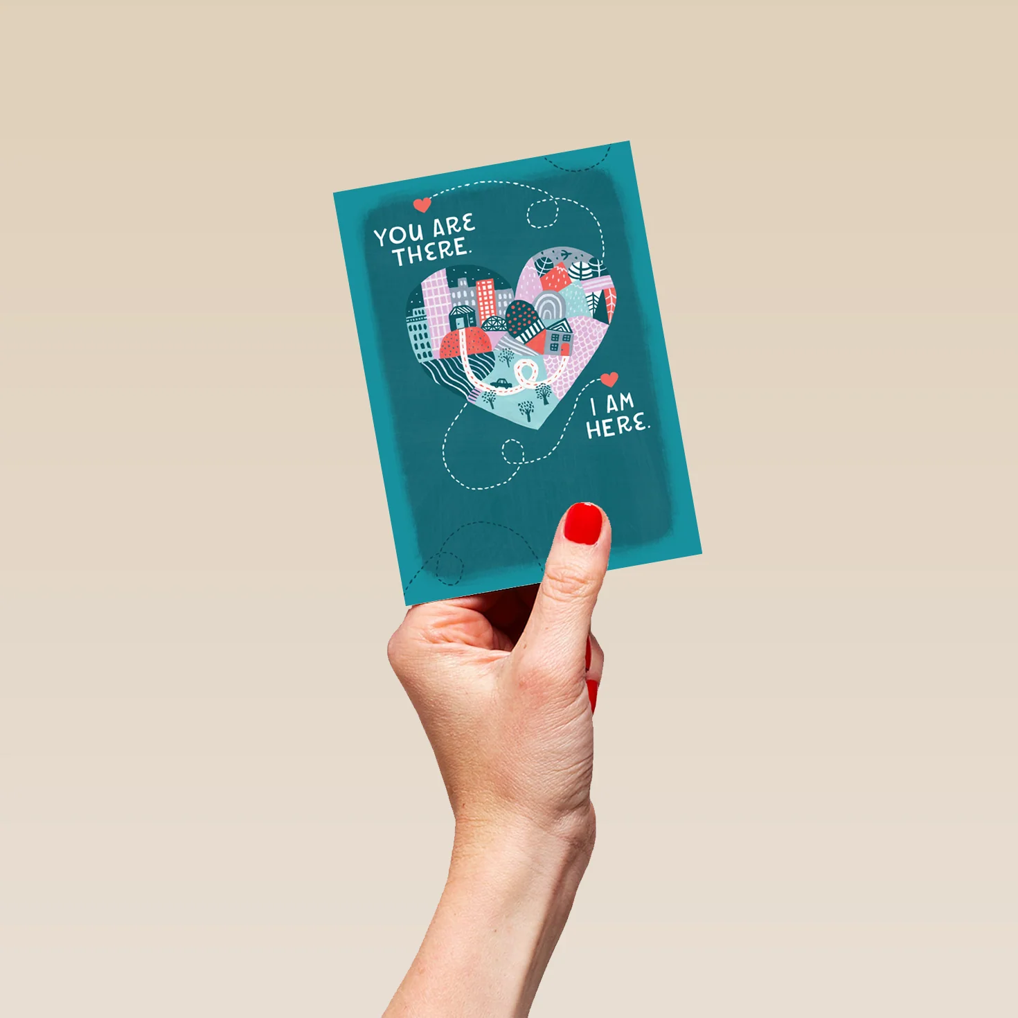 Personalised Heart & Houses Miss You Card - Image 4