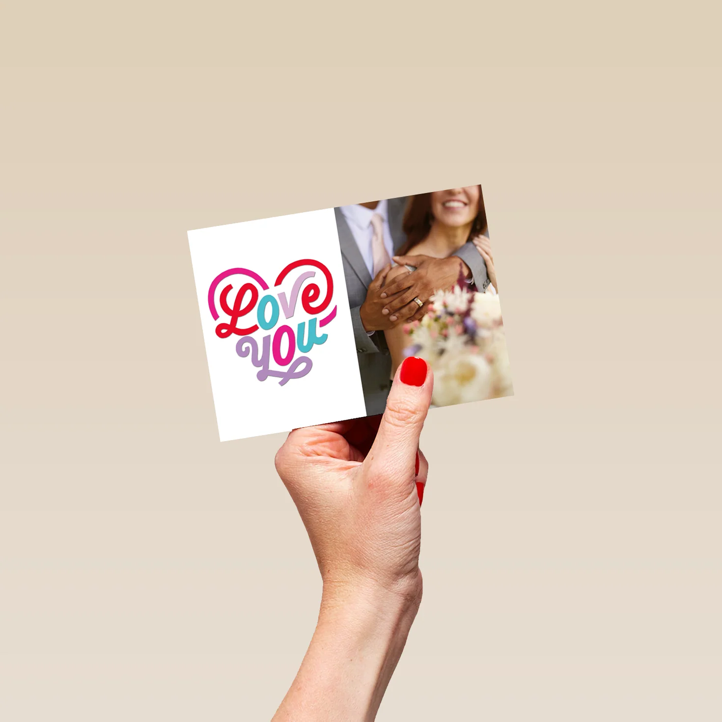 Personalised Heart 'Love You' Photo Upload Valentine's Day Card - Image 4