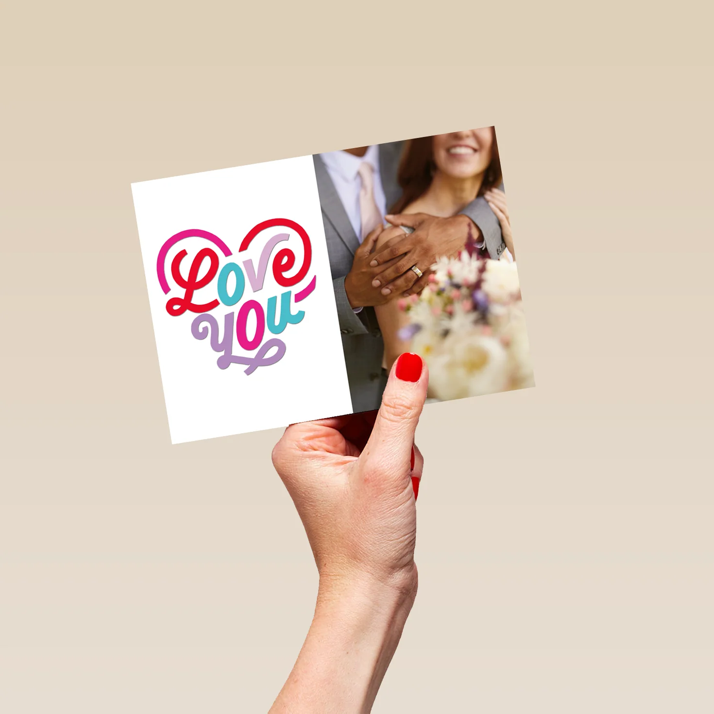 Personalised Heart 'Love You' Photo Upload Valentine's Day Card - Image 5