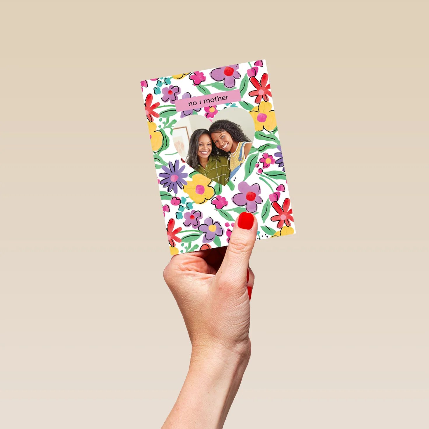 Personalised Heart Number 1 Mother's Day Photo Upload Card For Mother - Image 4