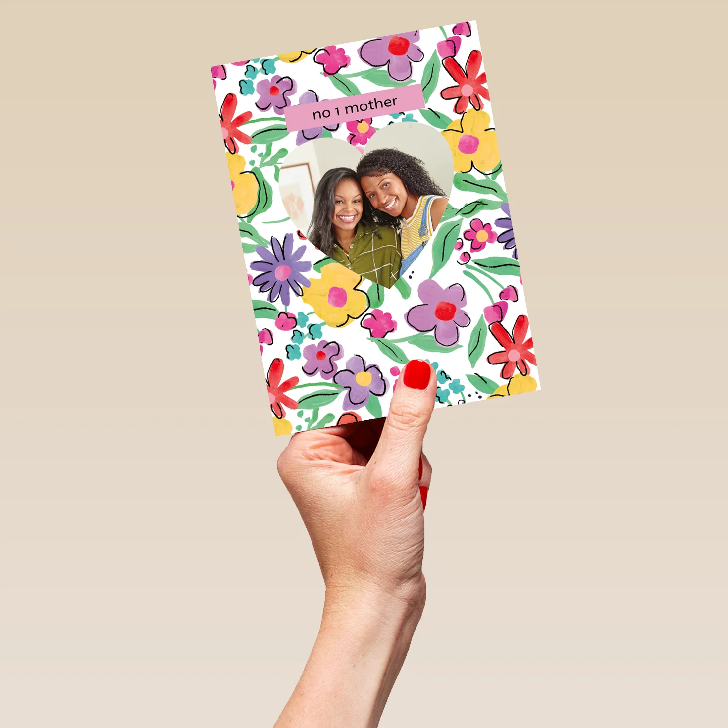 Personalised Heart Number 1 Mother's Day Photo Upload Card For Mother - Image 5