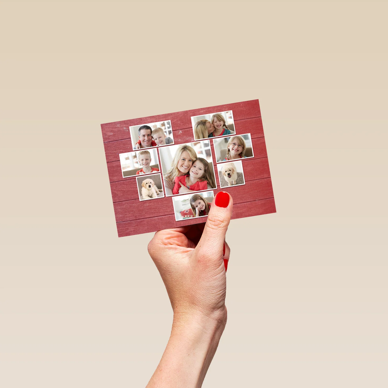 Personalised Heart Photo Upload Collage Christmas Card - Image 4