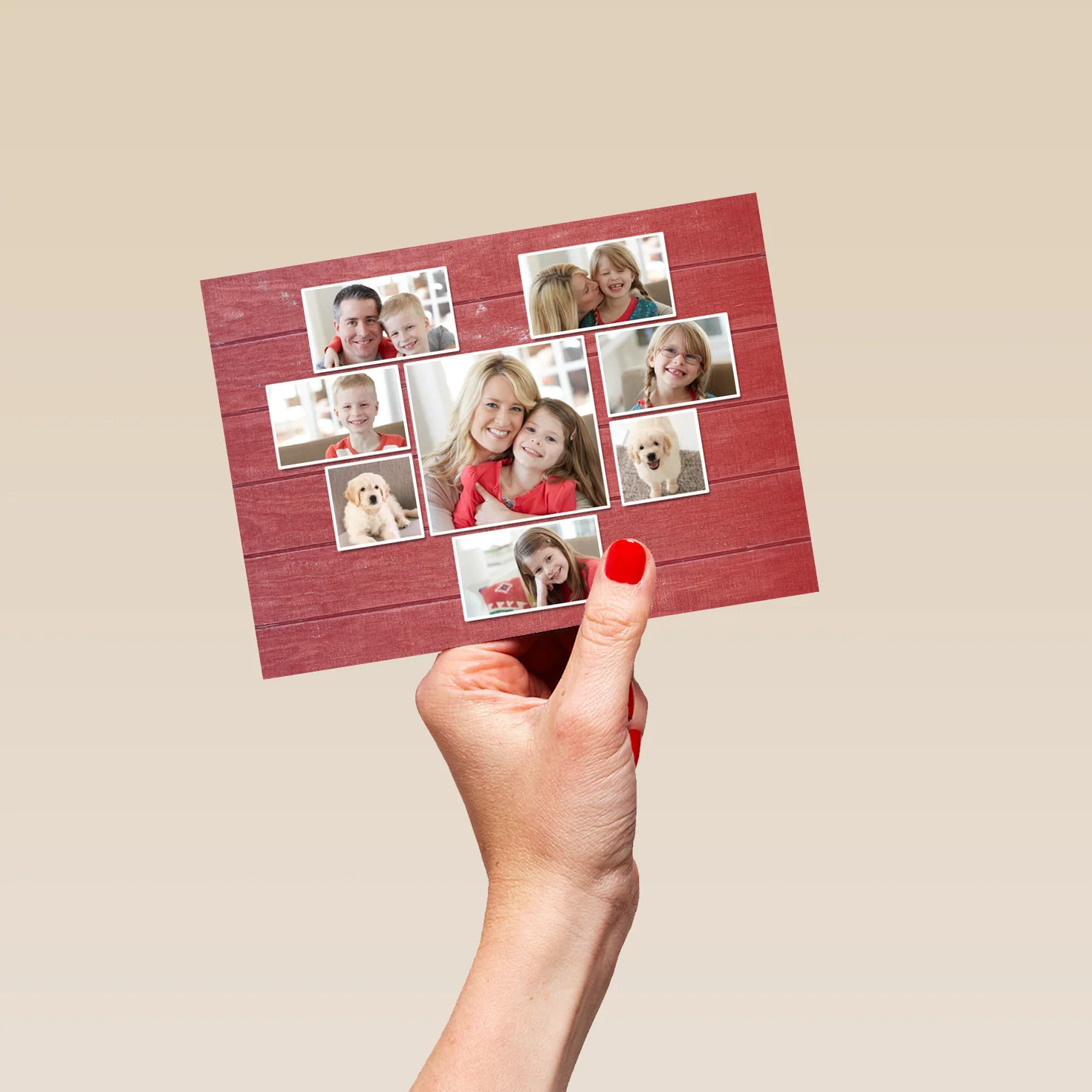 Personalised Heart Photo Upload Collage Christmas Card - Image 5