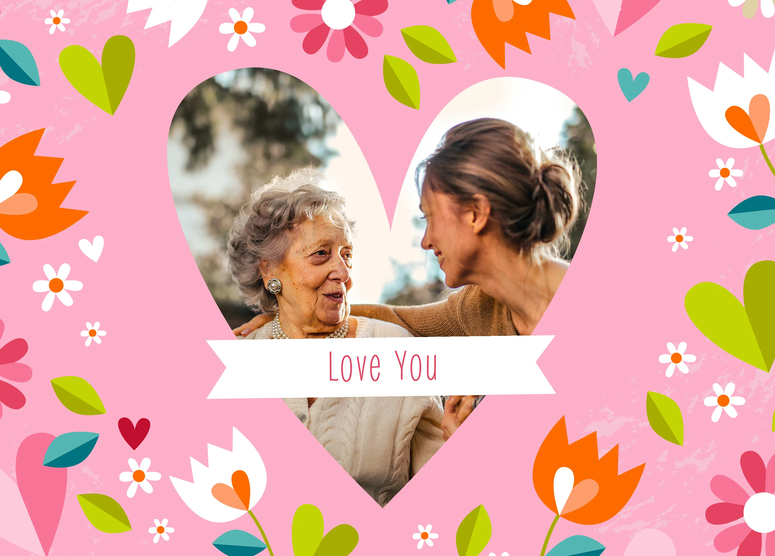Personalised Heart-Shaped Photo Upload Mother's Day Card