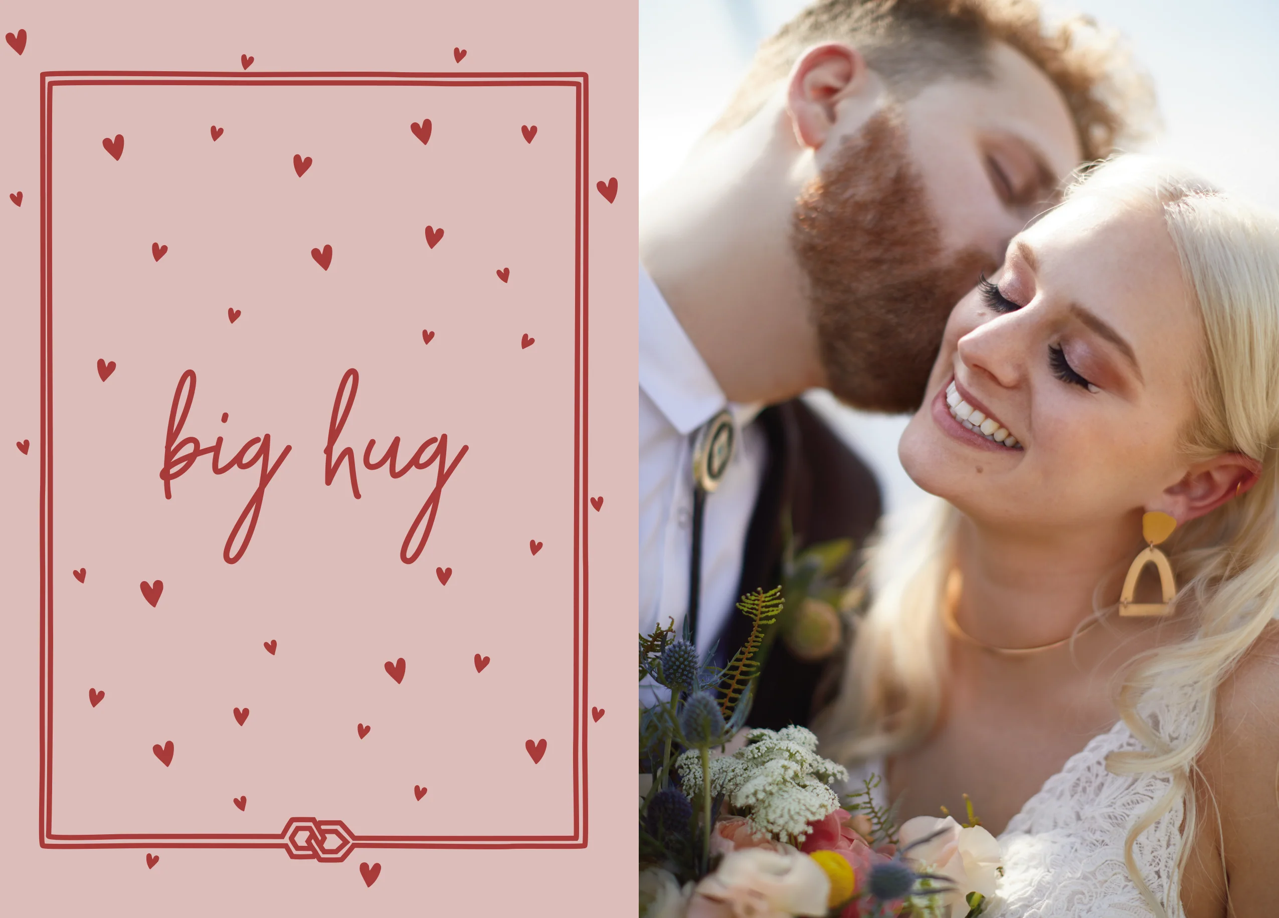 Personalised Hearts 'Big Hug' Photo Upload Valentine's Day Card