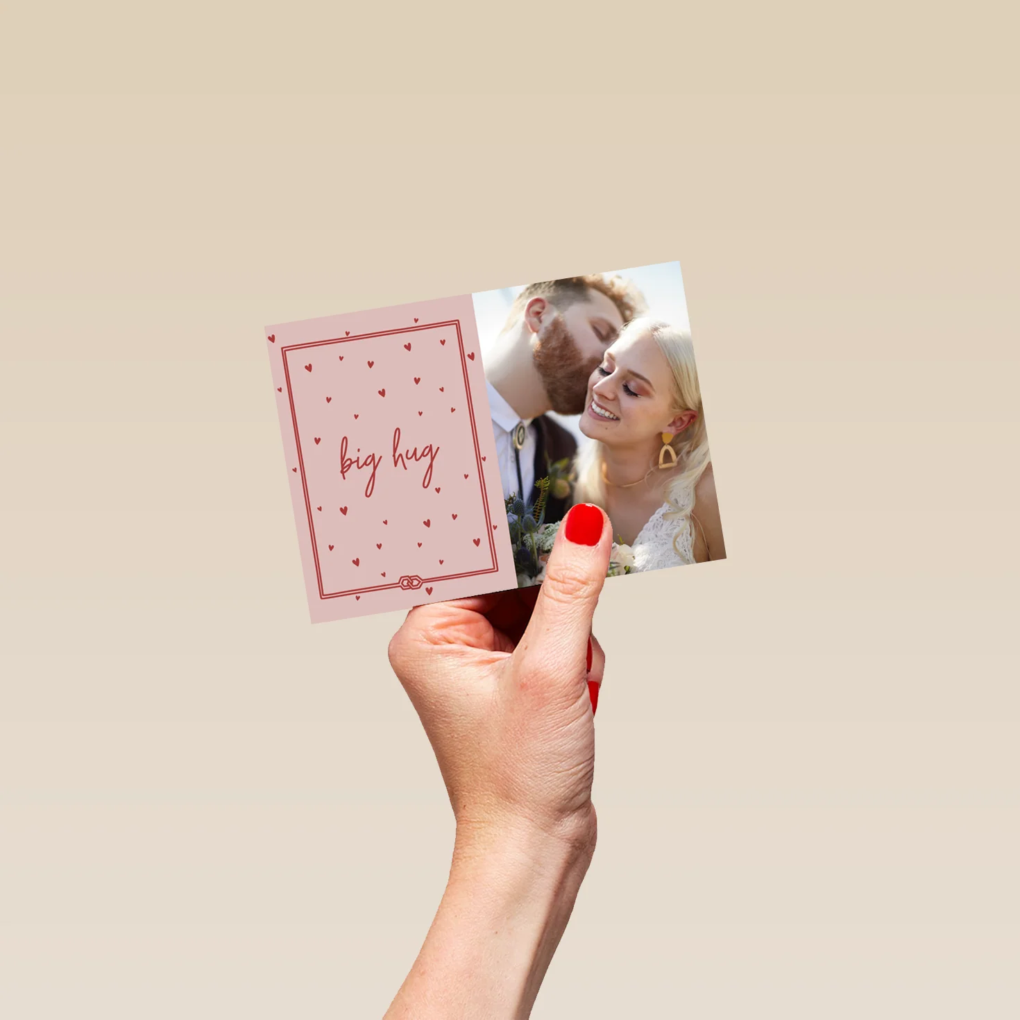 Personalised Hearts 'Big Hug' Photo Upload Valentine's Day Card - Image 4
