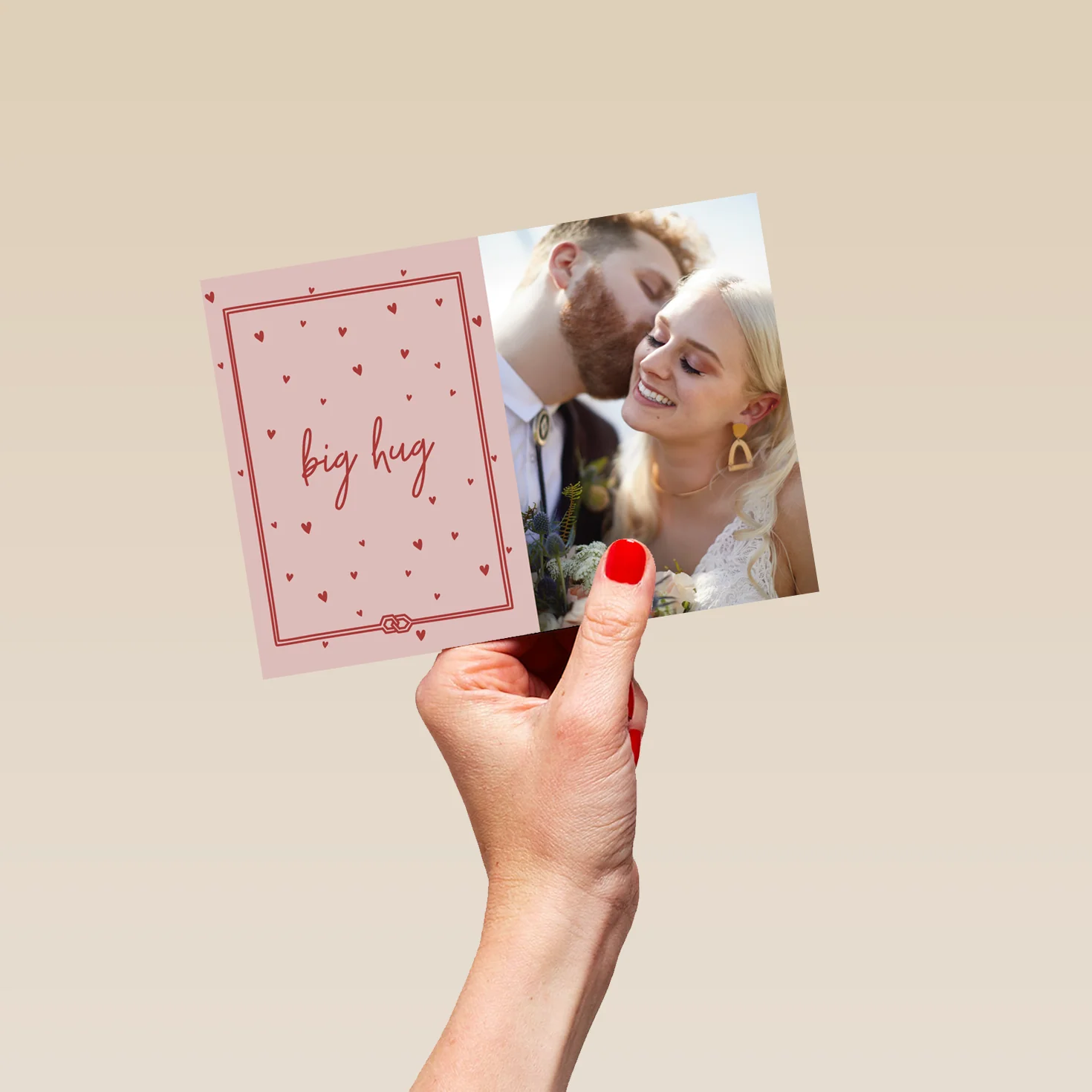 Personalised Hearts 'Big Hug' Photo Upload Valentine's Day Card - Image 5