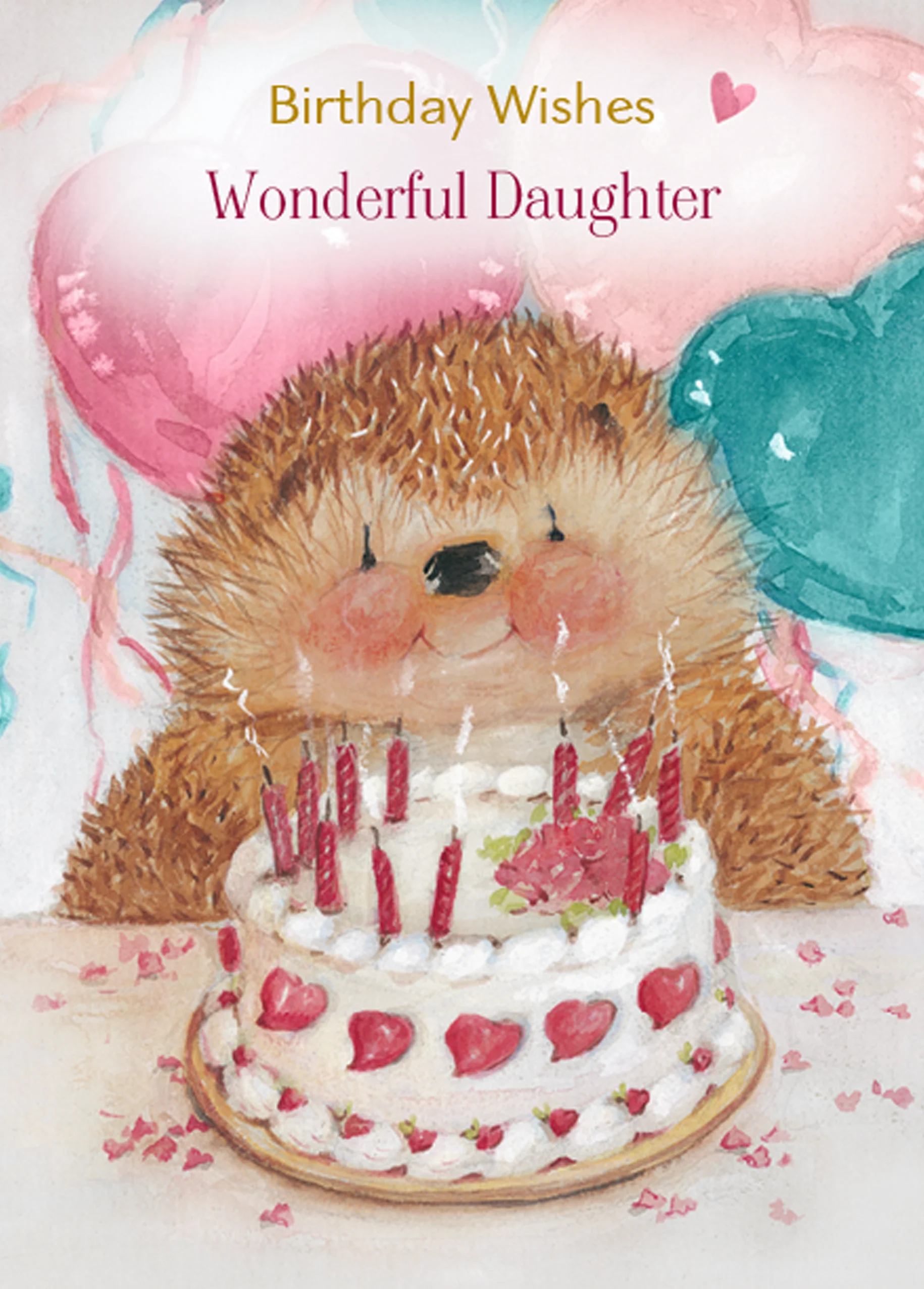 Personalised Hedgehog Daughter Birthday Card