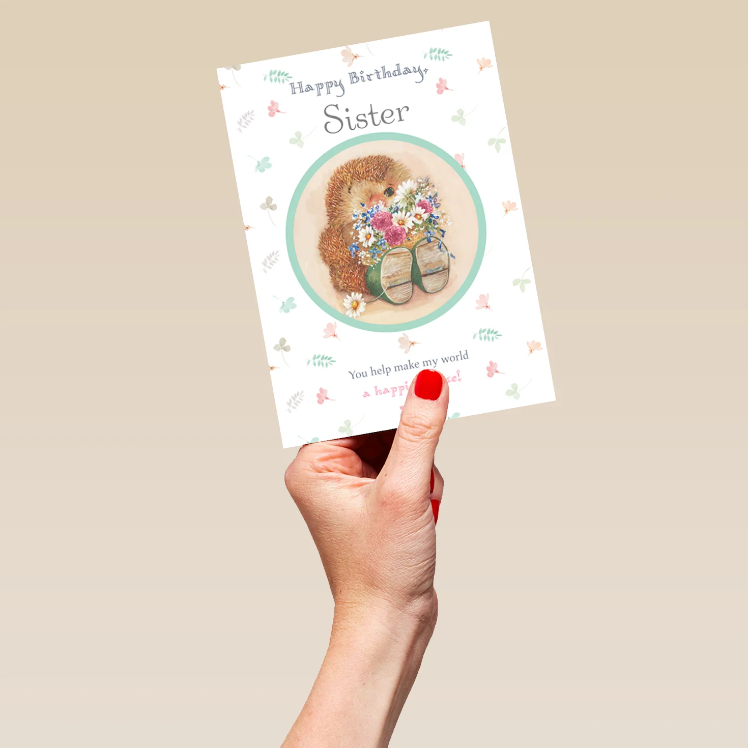 Personalised Hedgehog Sister Birthday Card - Image 5