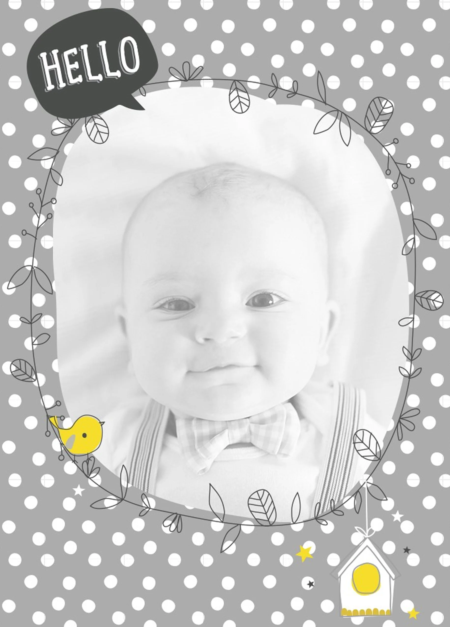 Personalised Hello Little Baby Photo Card